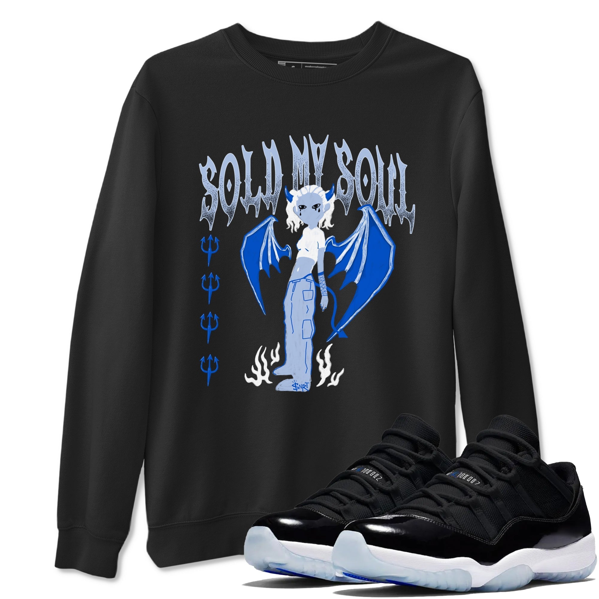 Sold My Soul snkmatch Tees - Air Jordan 11 Black and Varsity Royal