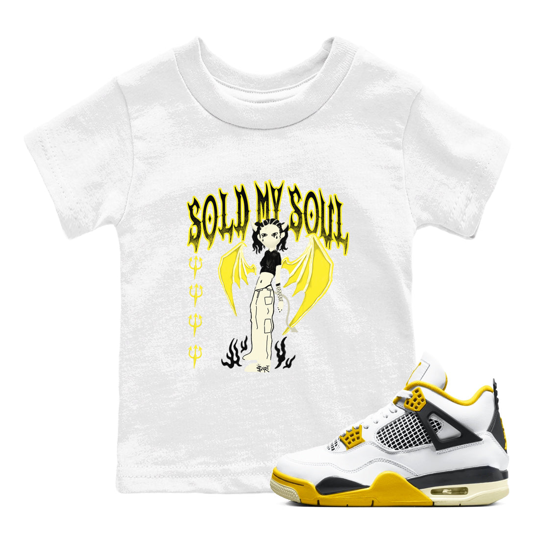 Sold My Soul snkmatch Tees Kids - Air Jordan 4 Vivid Sulfur