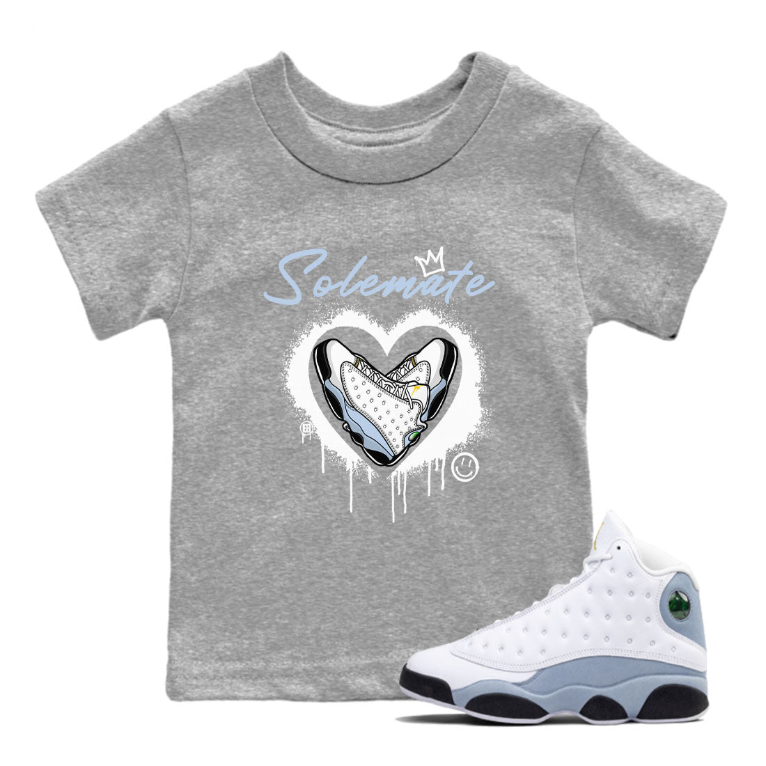 Solemate snkmatch Tees Kids - Air Jordan 13 Blue Grey