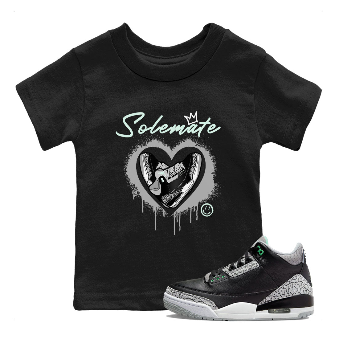 Solemate snkmatch Tees Kids - Air Jordan 3 Green Glow