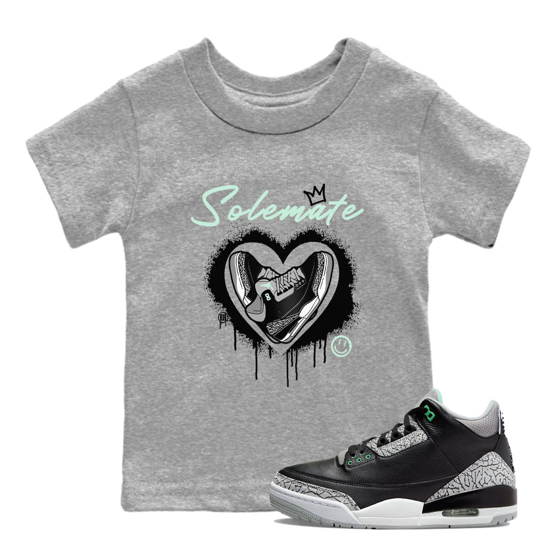 Solemate snkmatch Tees Kids - Air Jordan 3 Green Glow