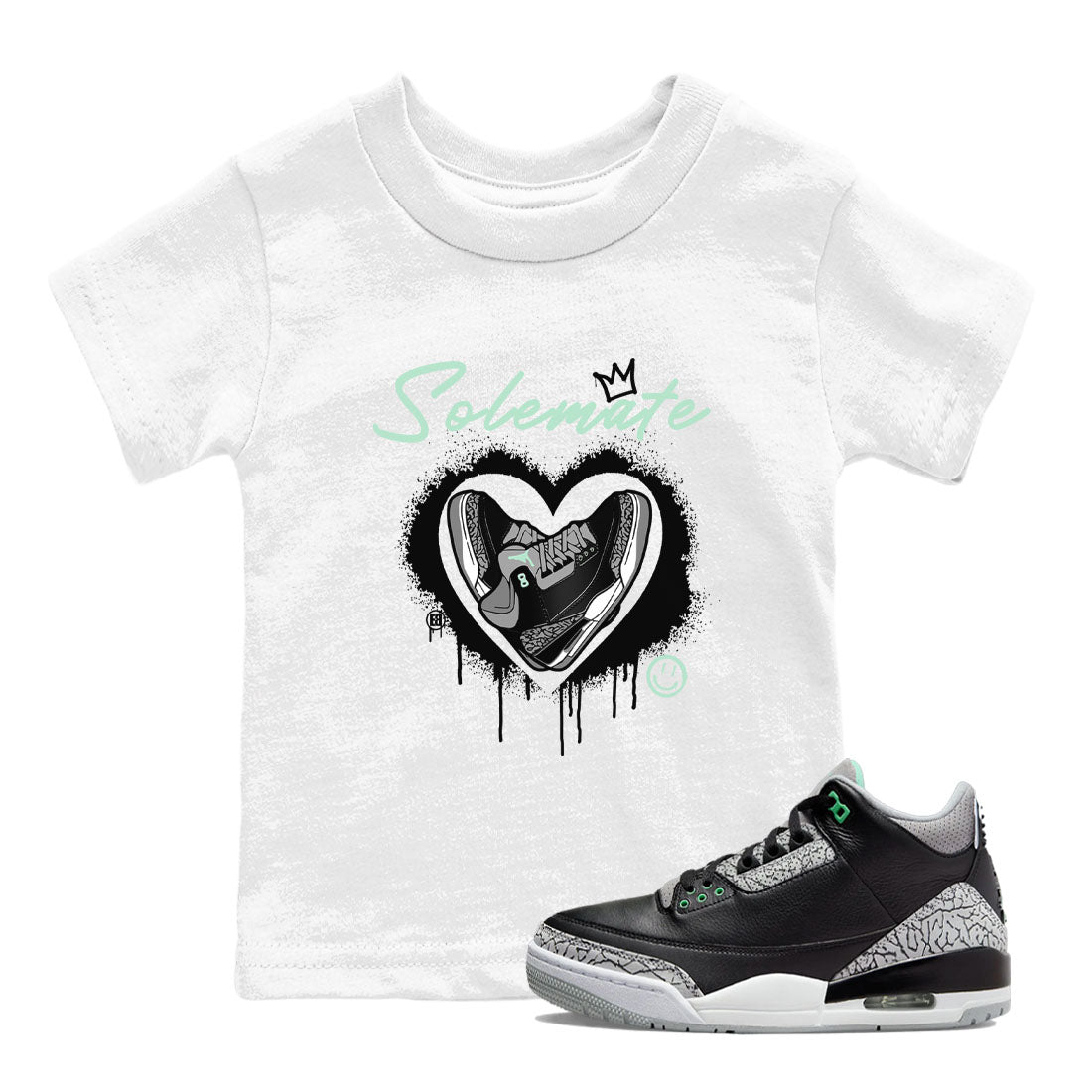 Solemate snkmatch Tees Kids - Air Jordan 3 Green Glow