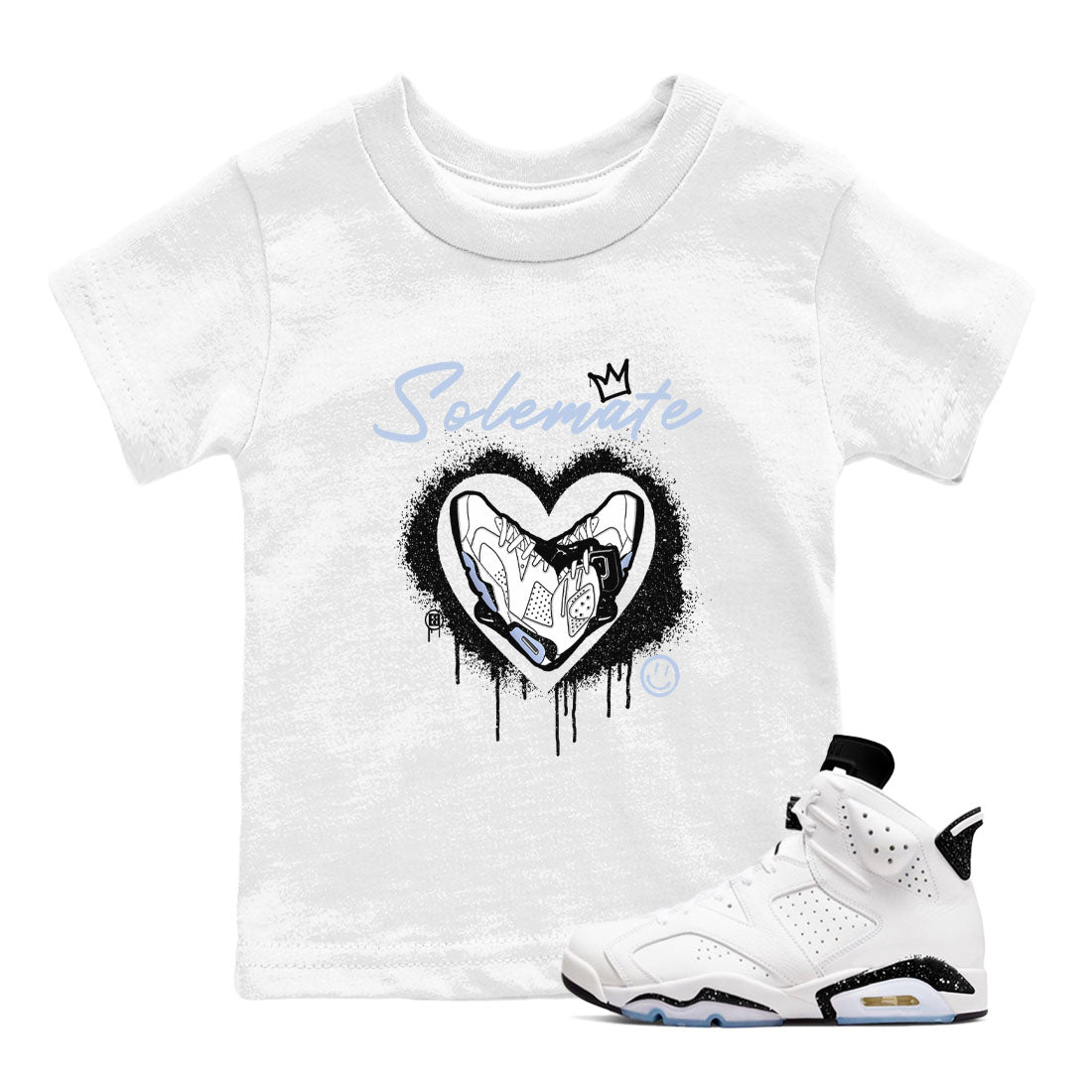 Solemate snkmatch Tees Kids - Air Jordan 6 White Black