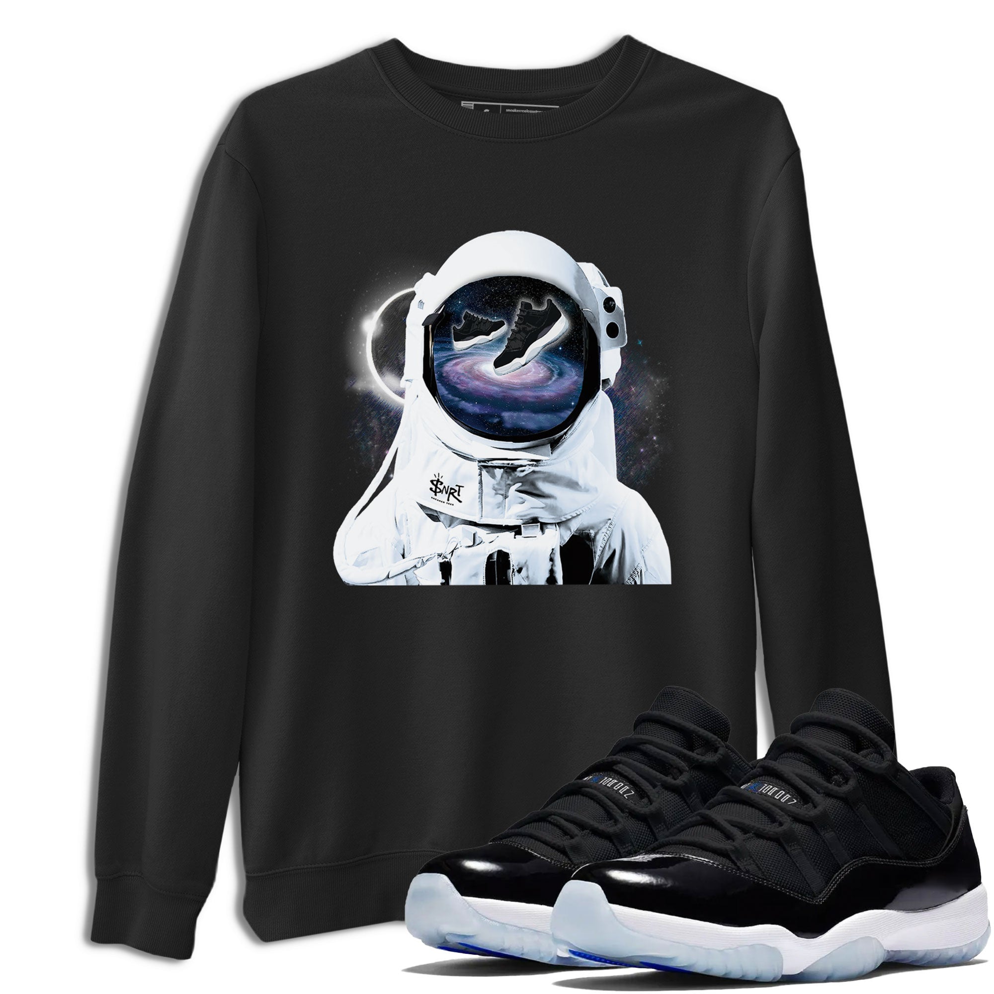Space Discovery snkmatch Tees - Air Jordan 11 Black and Varsity Royal