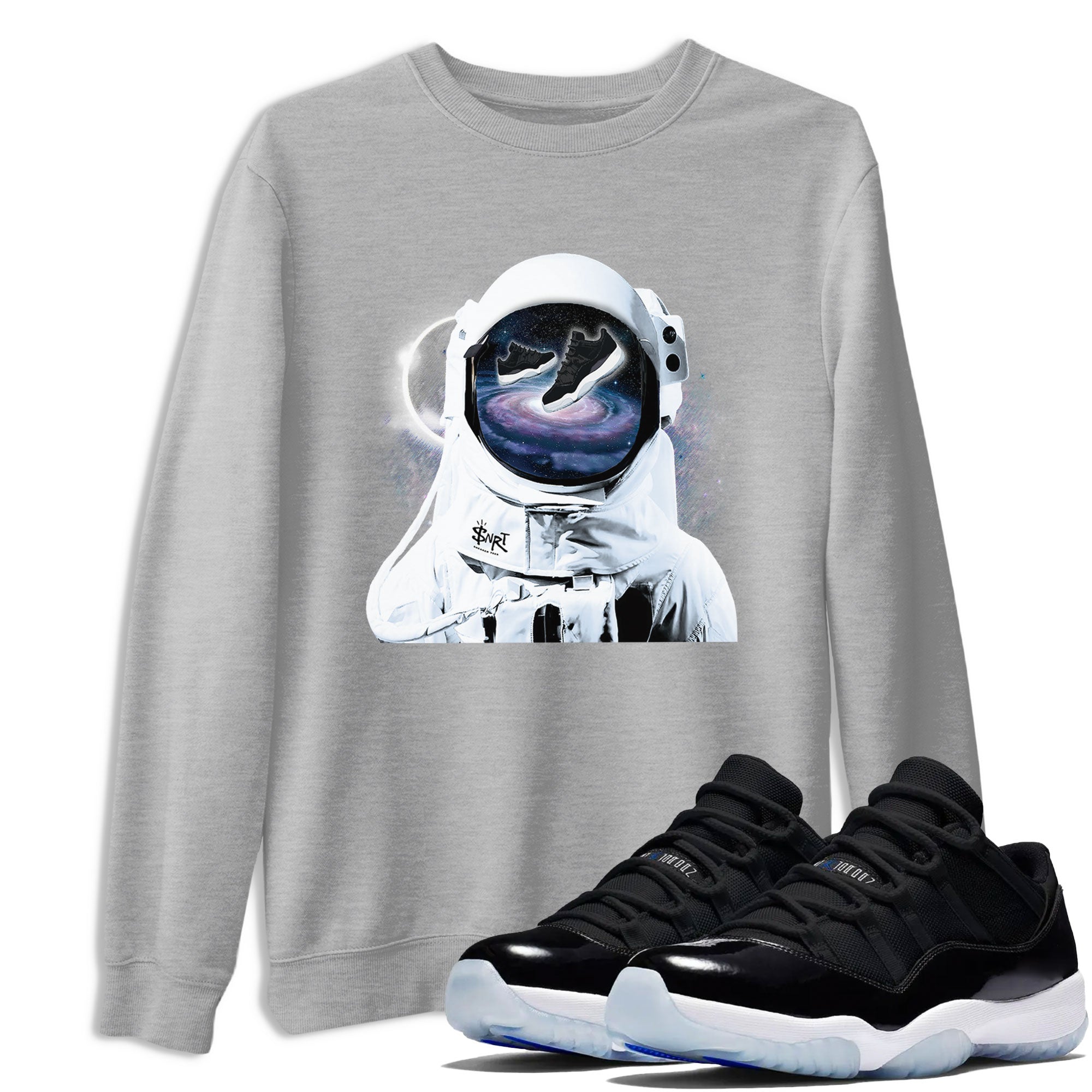 Space Discovery snkmatch Tees - Air Jordan 11 Black and Varsity Royal