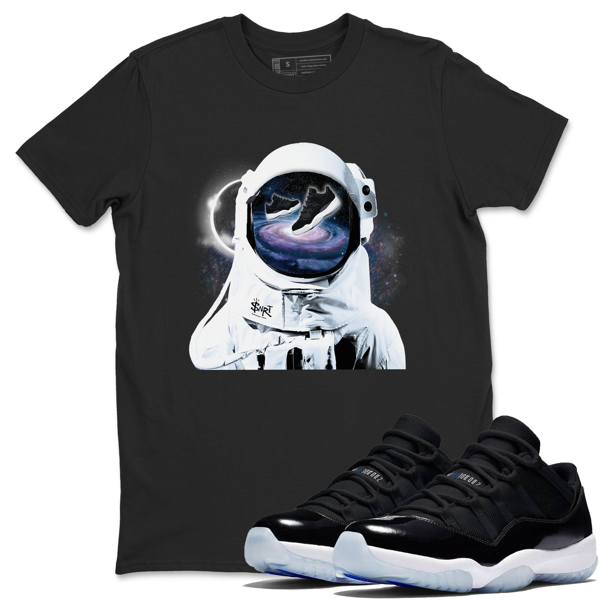 Space Discovery snkmatch Tees - Air Jordan 11 Black and Varsity Royal