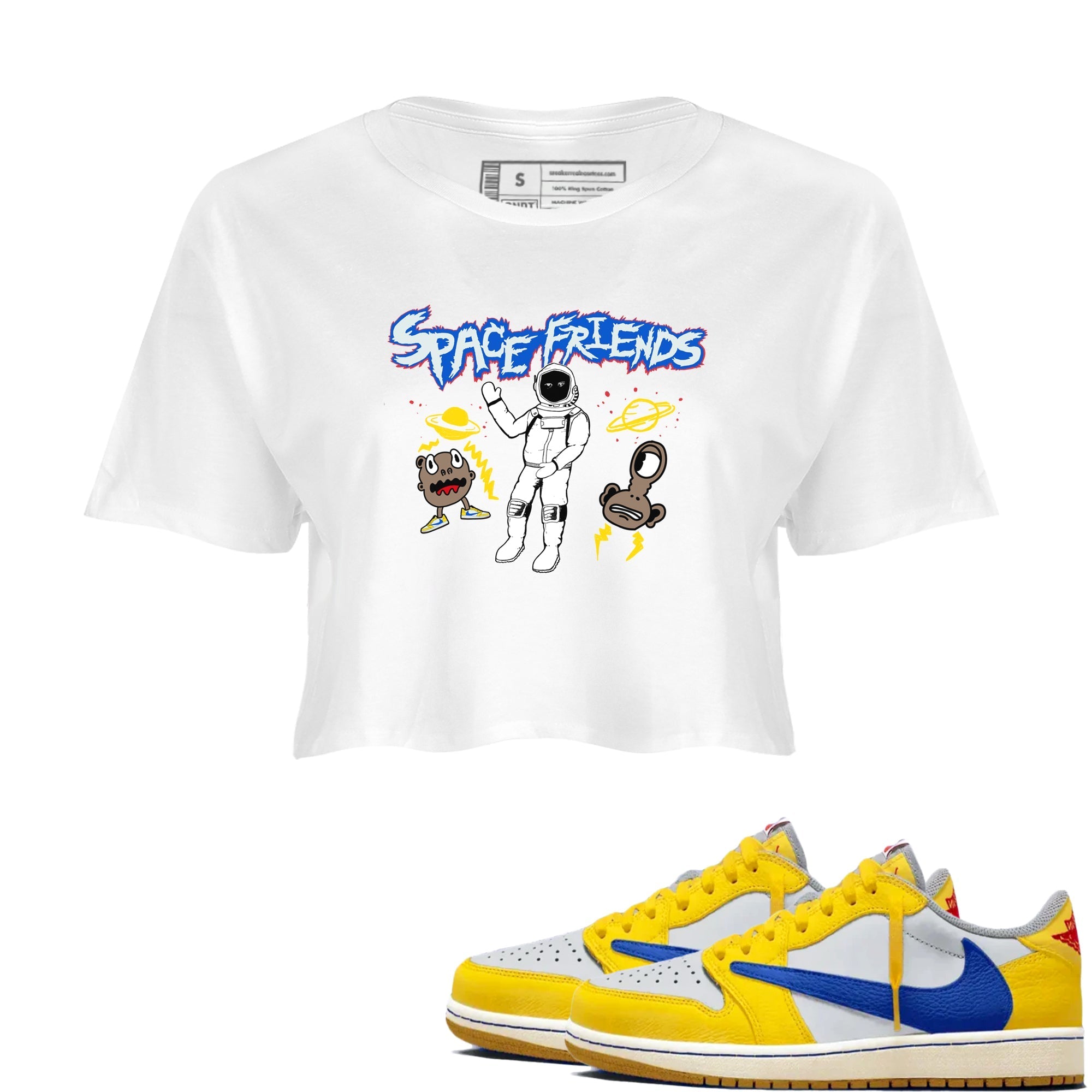 Space Friends snkmatch Women's Top - Air Jordan 1 Travis Scott Canary