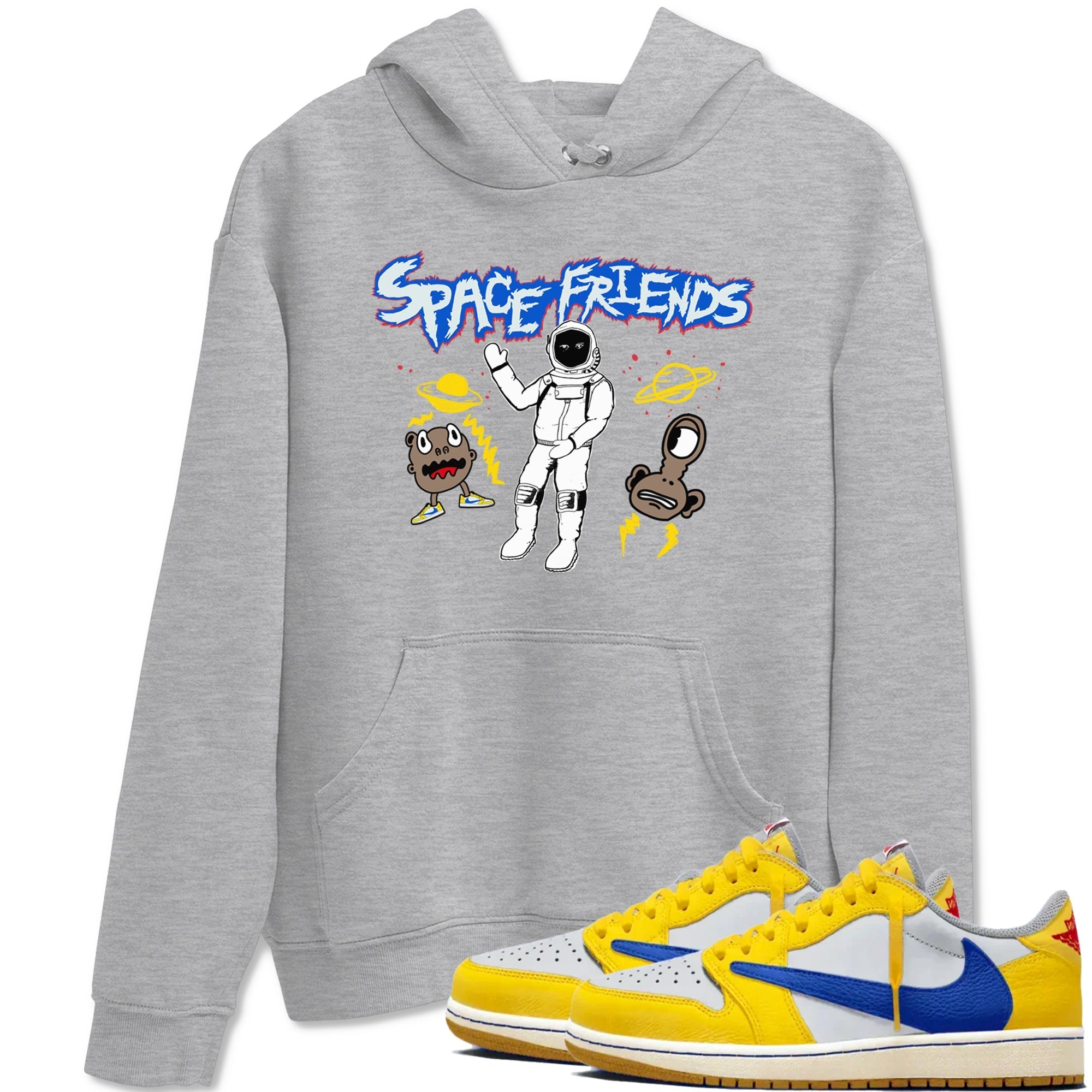 Space Friends snkmatch Tees - Air Jordan 1 Travis Scott Canary