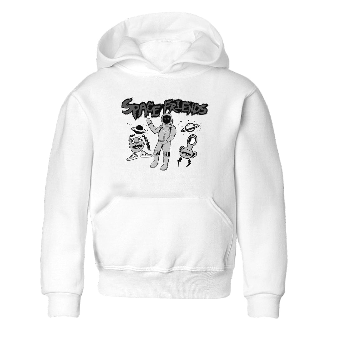 Space Friends snkmatch Tees Kids - Air Jordan 1 Wolf Grey