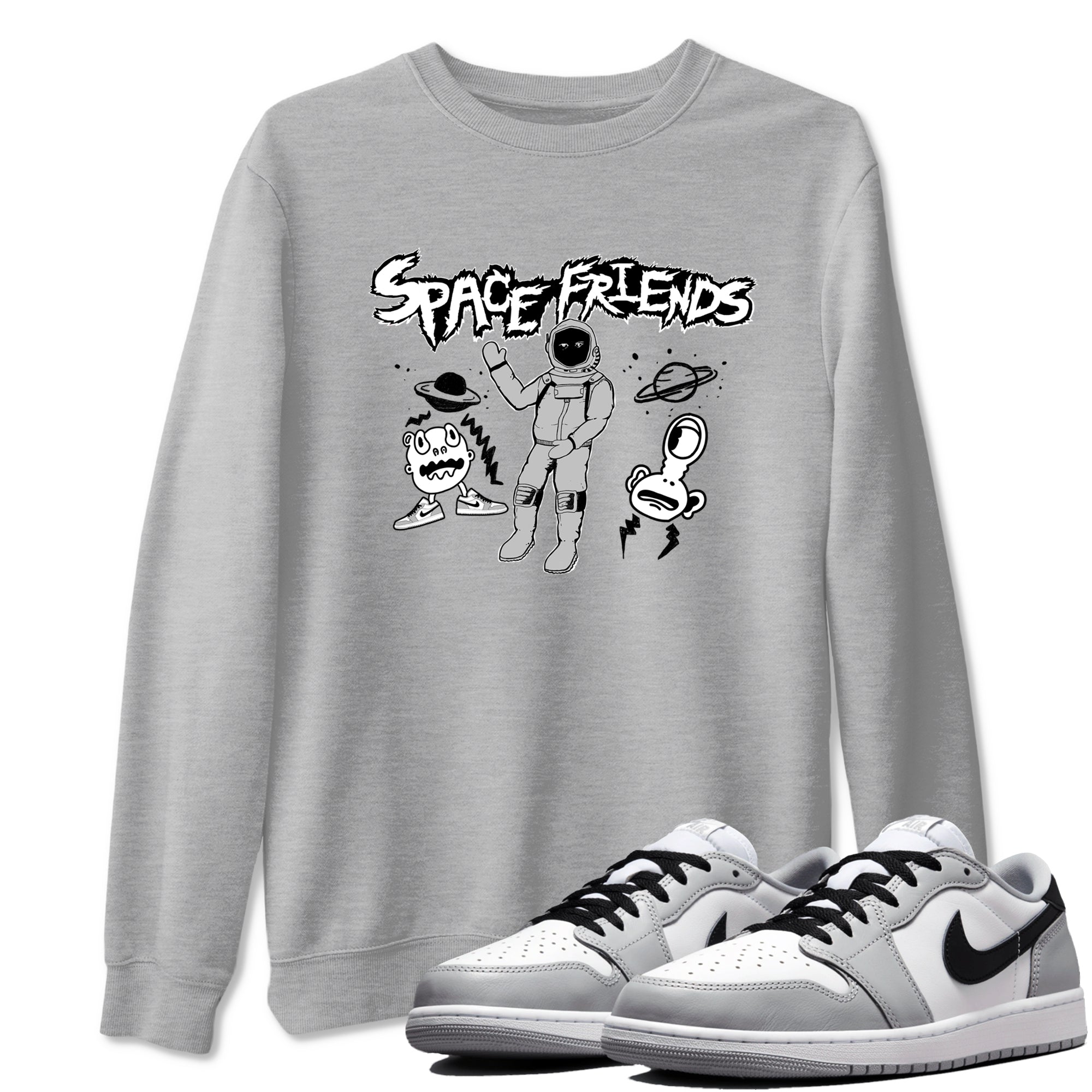 Space Friends snkmatch Tees - Air Jordan 1 Wolf Grey