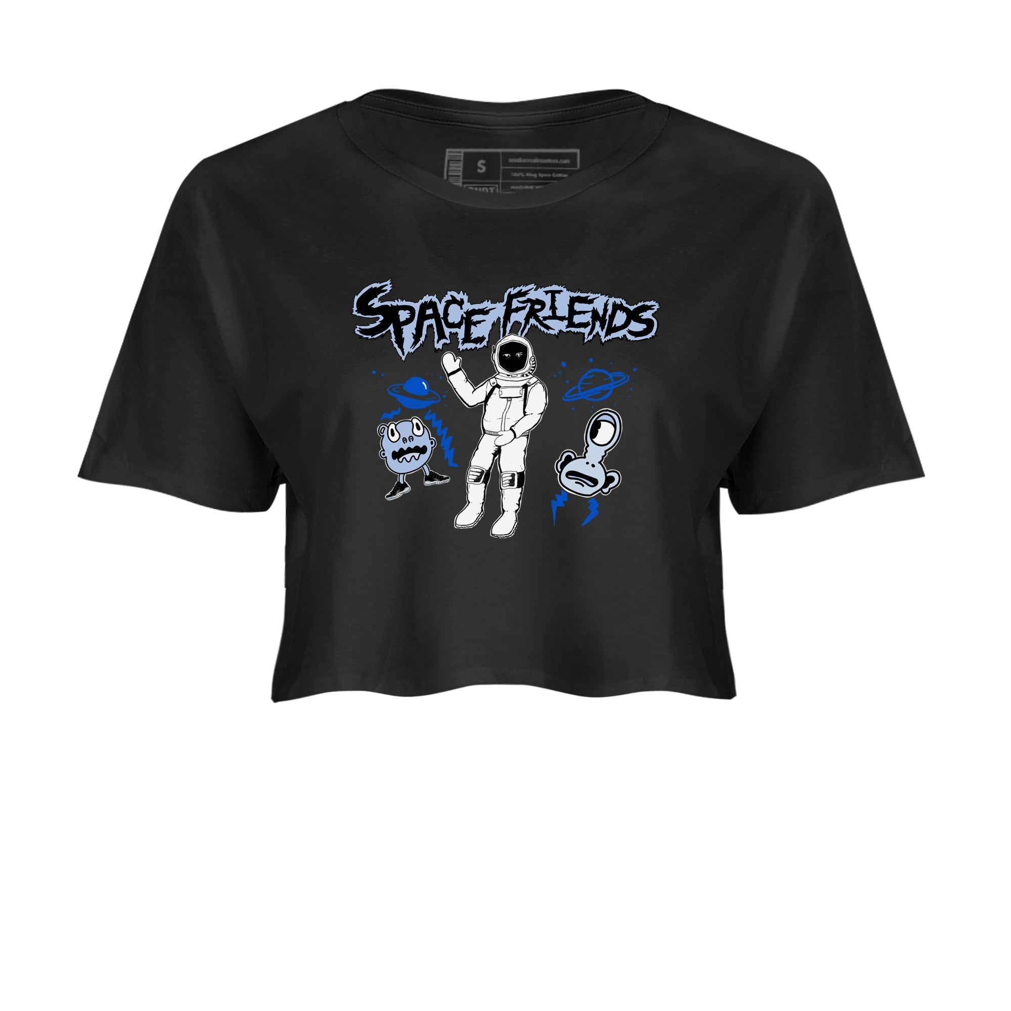 Space Friends snkmatch Women's Top - Air Jordan 11 Black and Varsity Royal