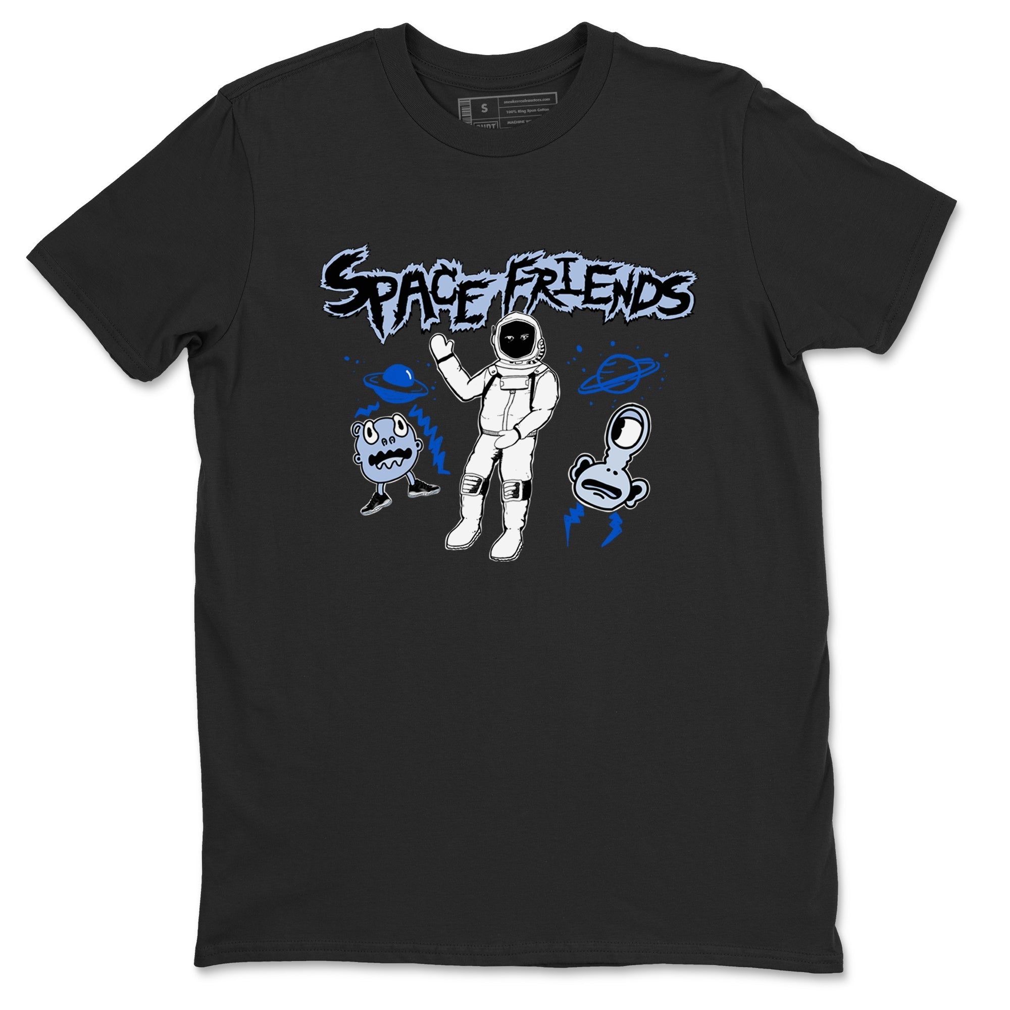 Space Friends snkmatch Tees - Air Jordan 11 Black and Varsity Royal