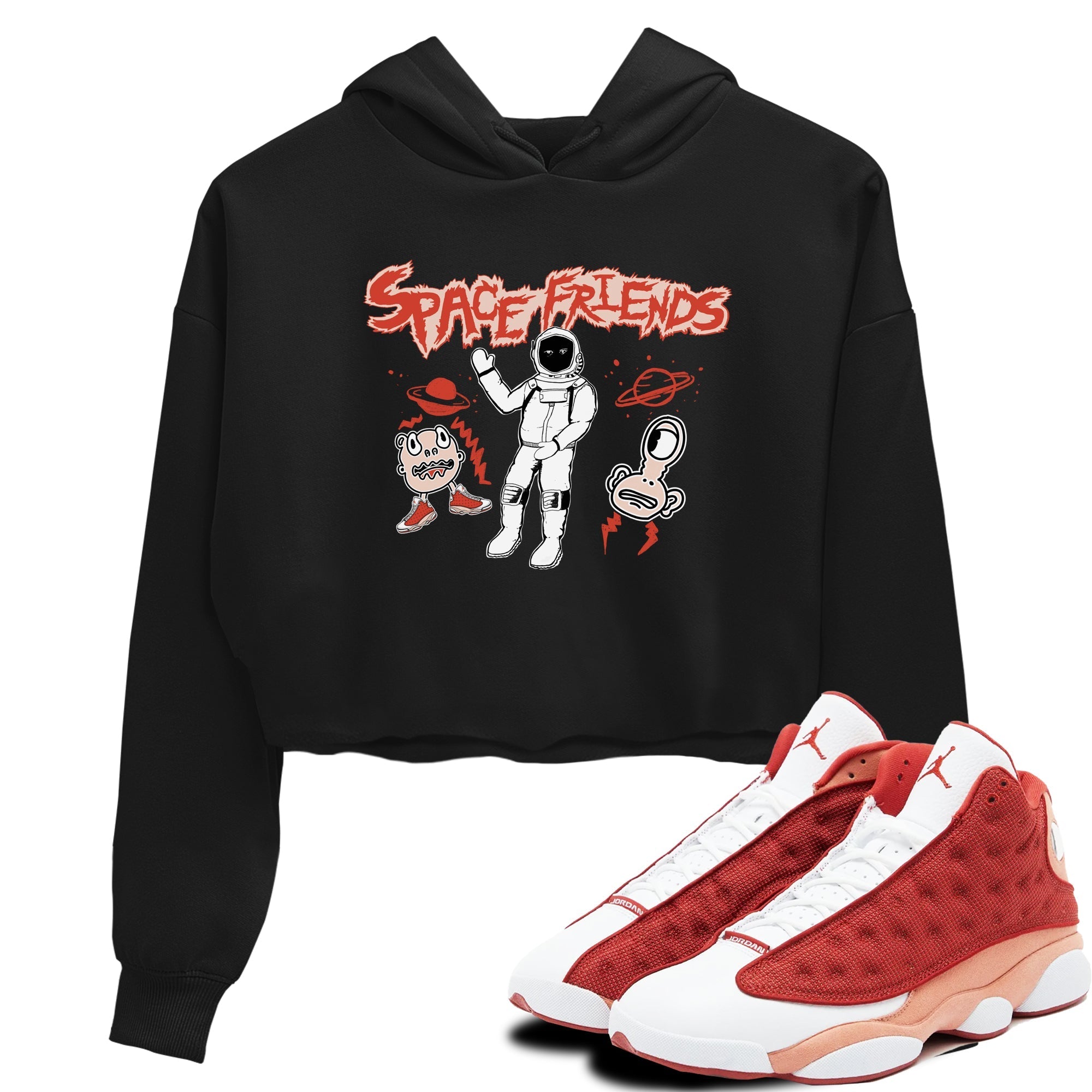Space Friends snkmatch Women's Top - Air Jordan 13 Dune Red