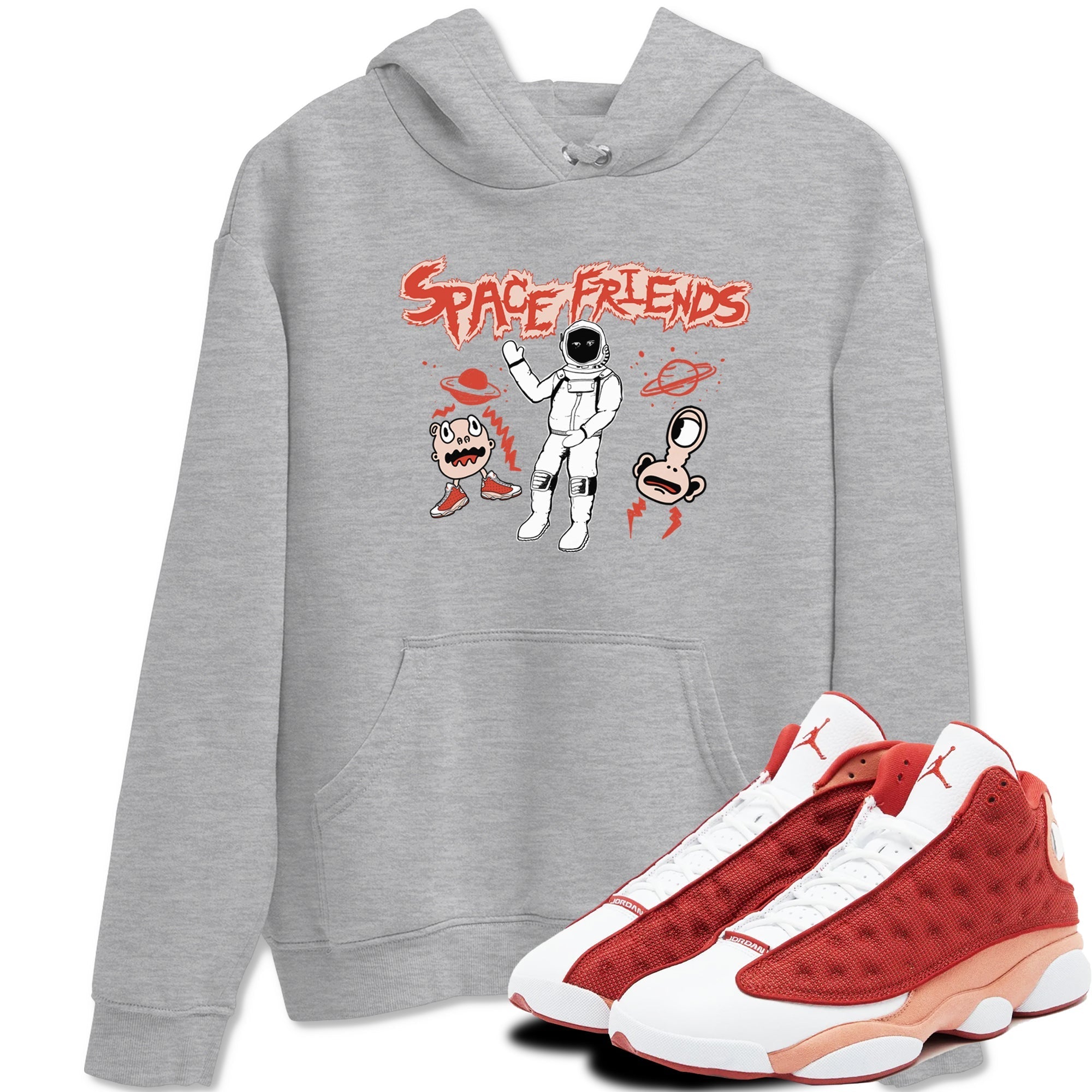 Space Friends snkmatch Tees - Air Jordan 13 Dune Red