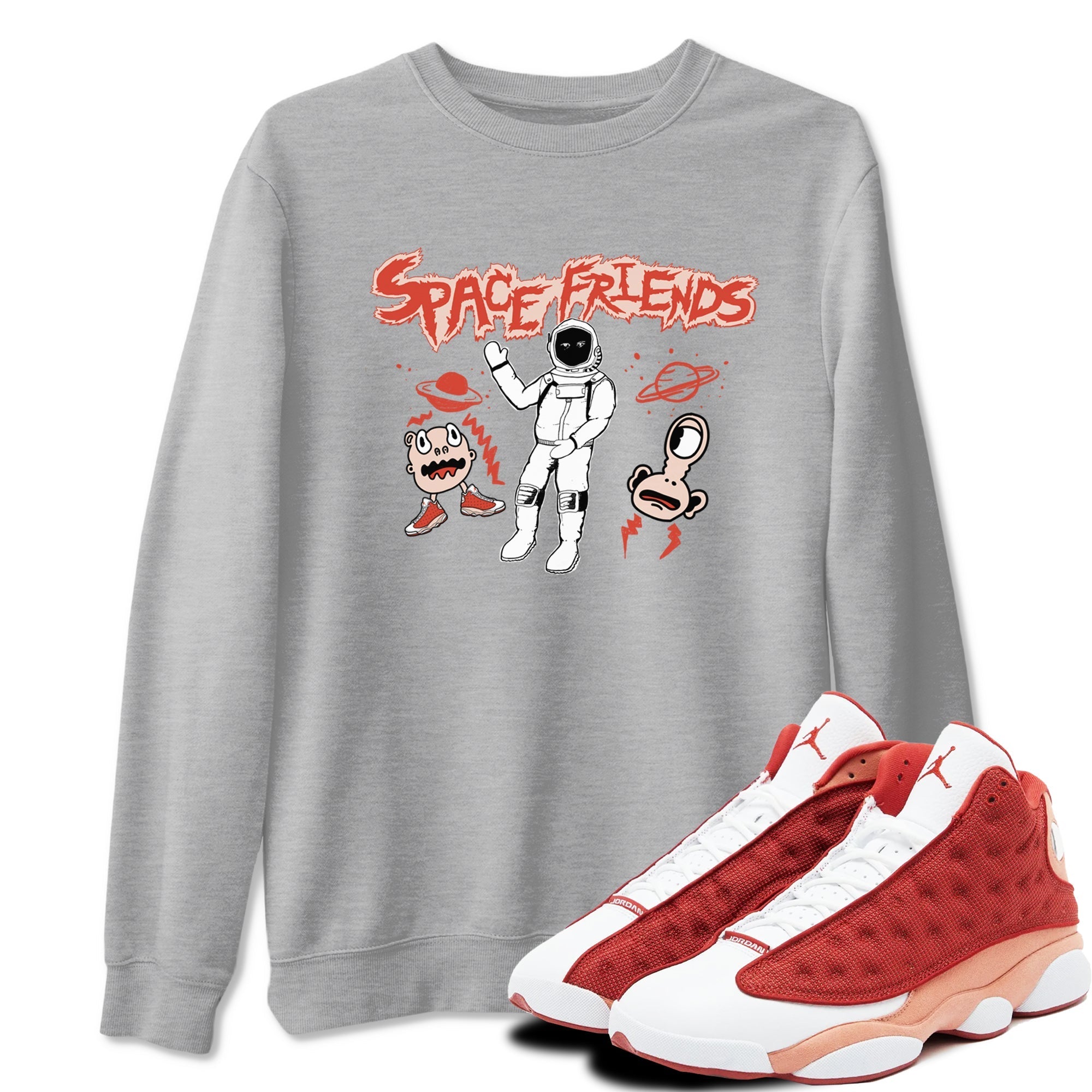 Space Friends snkmatch Tees - Air Jordan 13 Dune Red