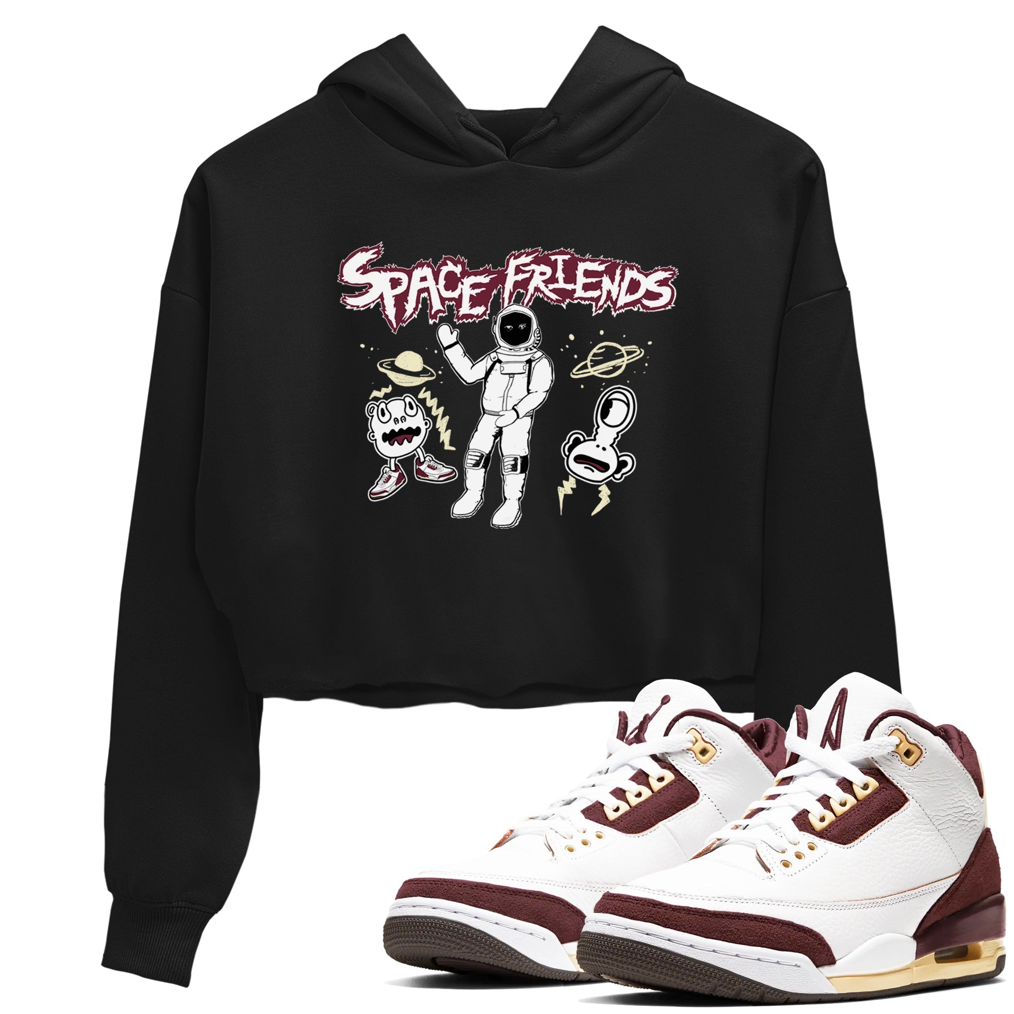 Space Friends snkmatch Women's Top - Air Jordan 3 A Ma Maniere x Burgundy Crush