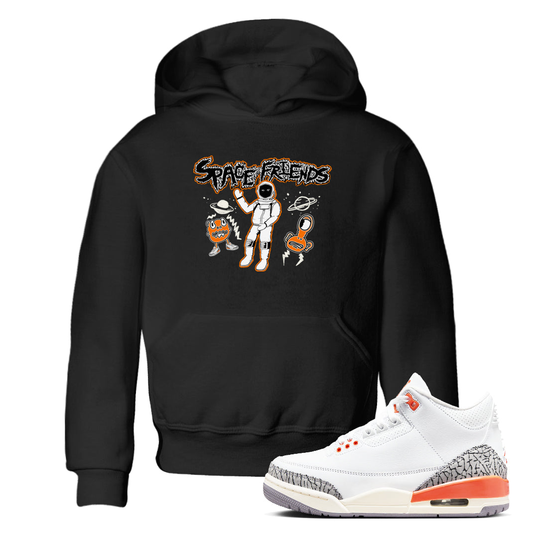 Space Friends snkmatch Tees Kids - Air Jordan 3 Georgia Peach