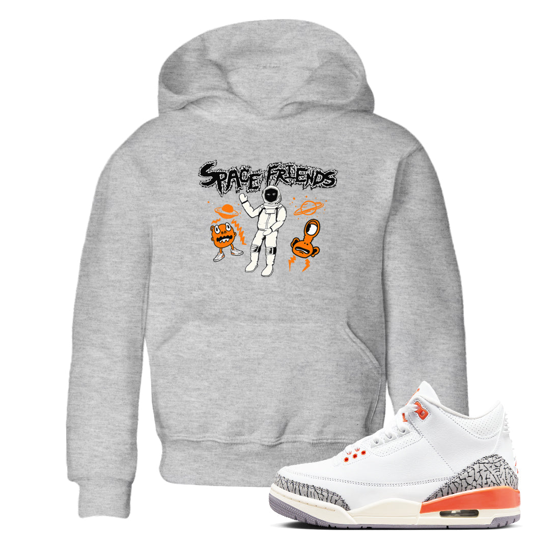 Space Friends snkmatch Tees Kids - Air Jordan 3 Georgia Peach