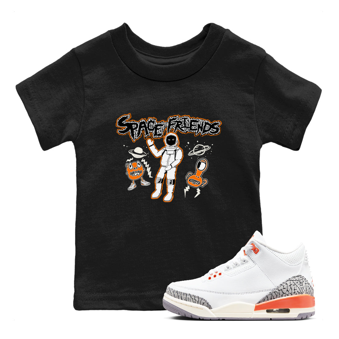 Space Friends snkmatch Tees Kids - Air Jordan 3 Georgia Peach