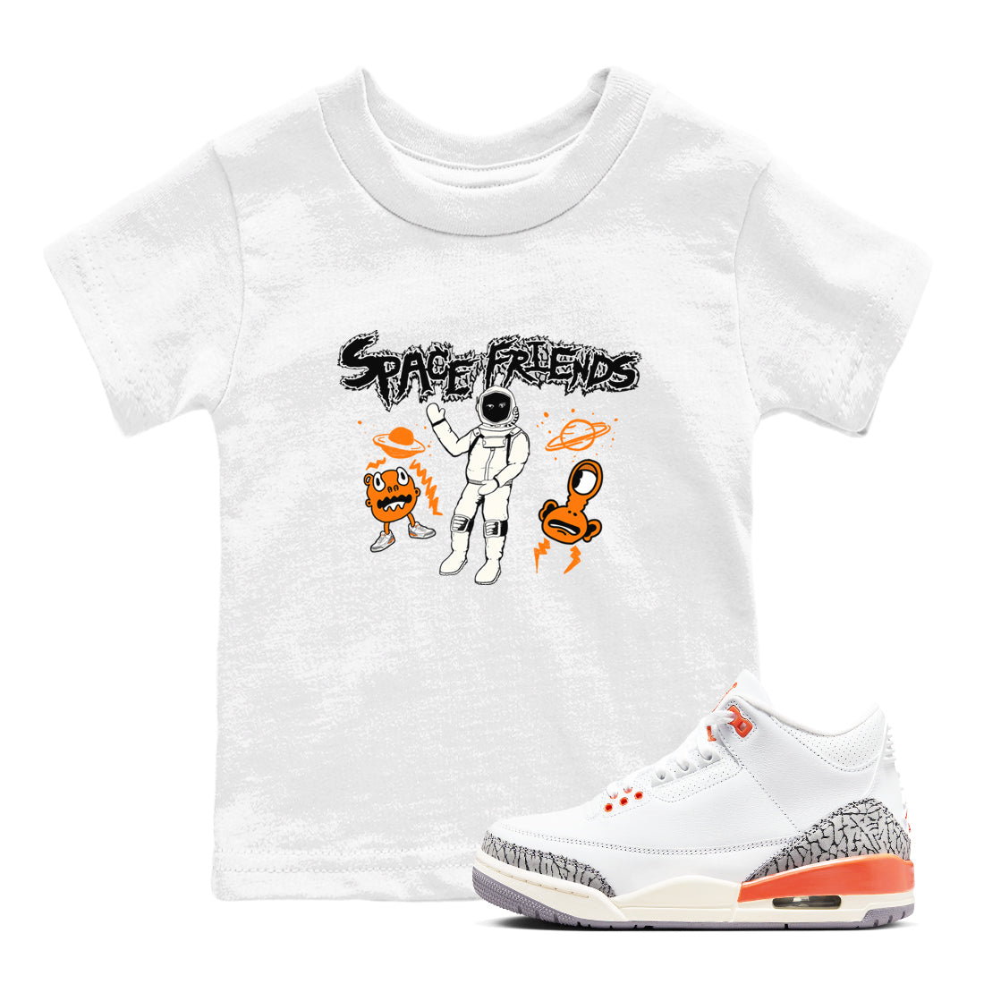 Space Friends snkmatch Tees Kids - Air Jordan 3 Georgia Peach