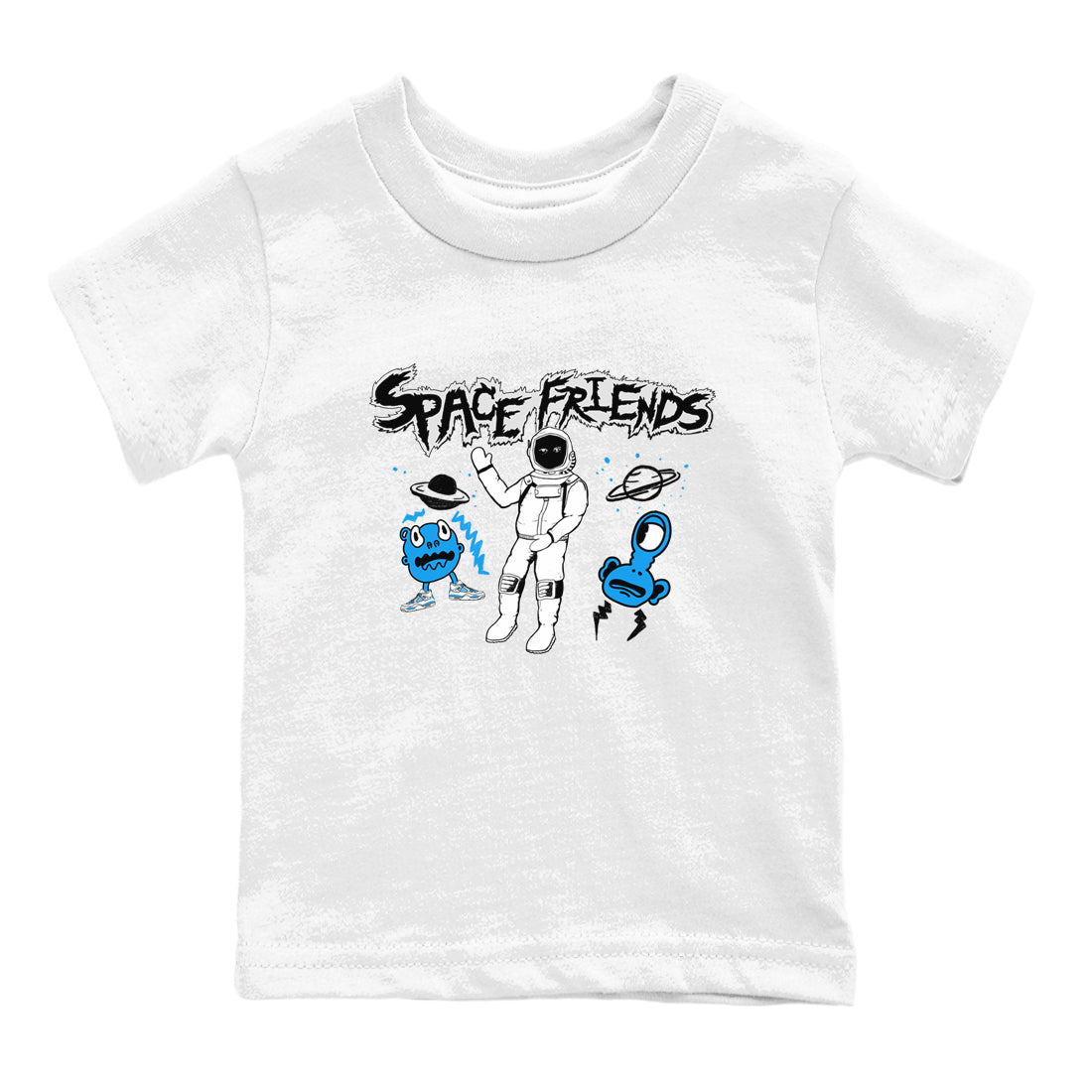 Space Friends snkmatch Tees Kids - Air Jordan 4 Military Blue