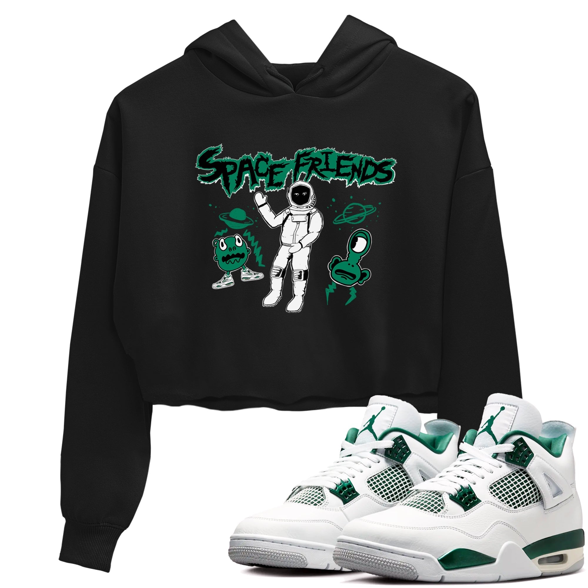 Space Friends snkmatch Women's Top - Air Jordan 4 Oxidized Green