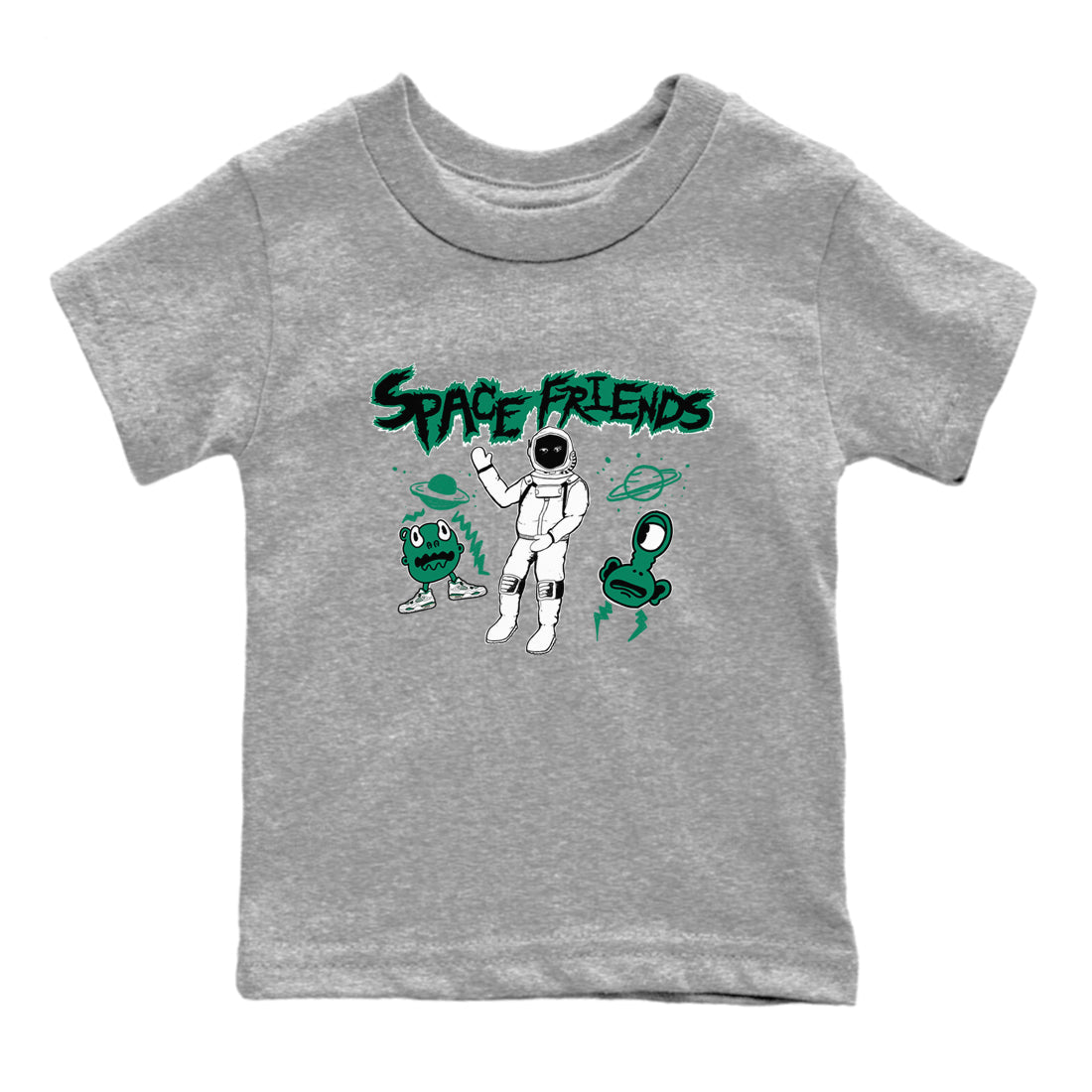 Space Friends snkmatch Tees Kids - Air Jordan 4 Oxidized Green