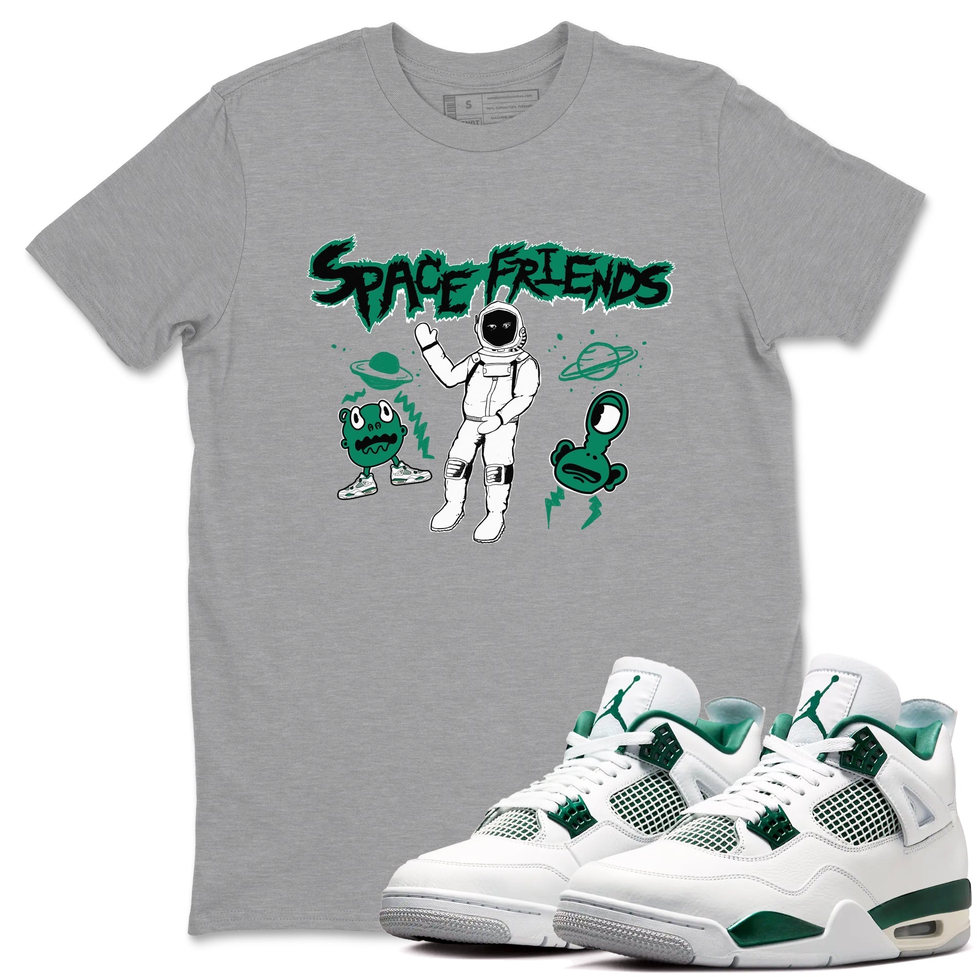Space Friends snkmatch Tees - Air Jordan 4 Oxidized Green