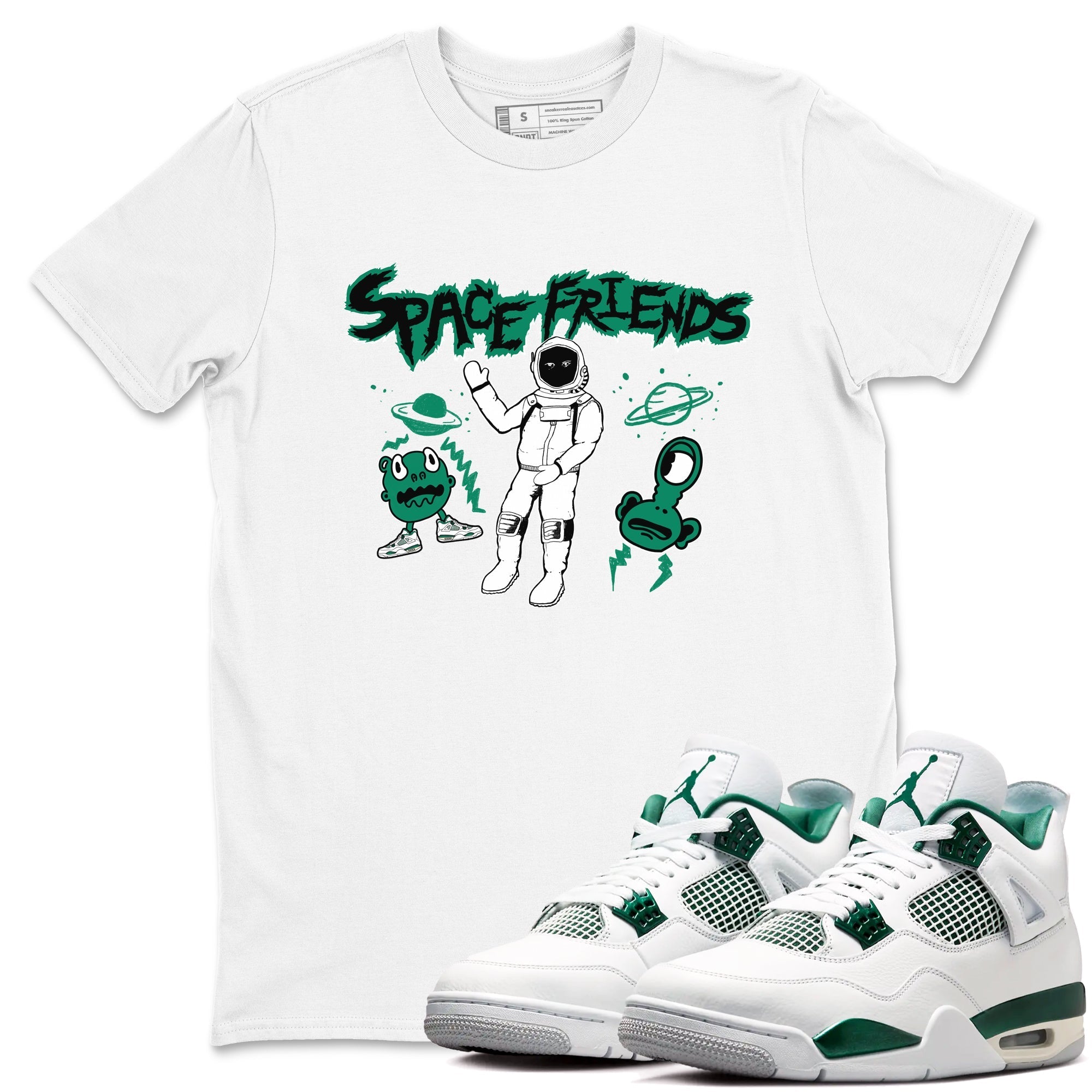 Space Friends snkmatch Tees - Air Jordan 4 Oxidized Green