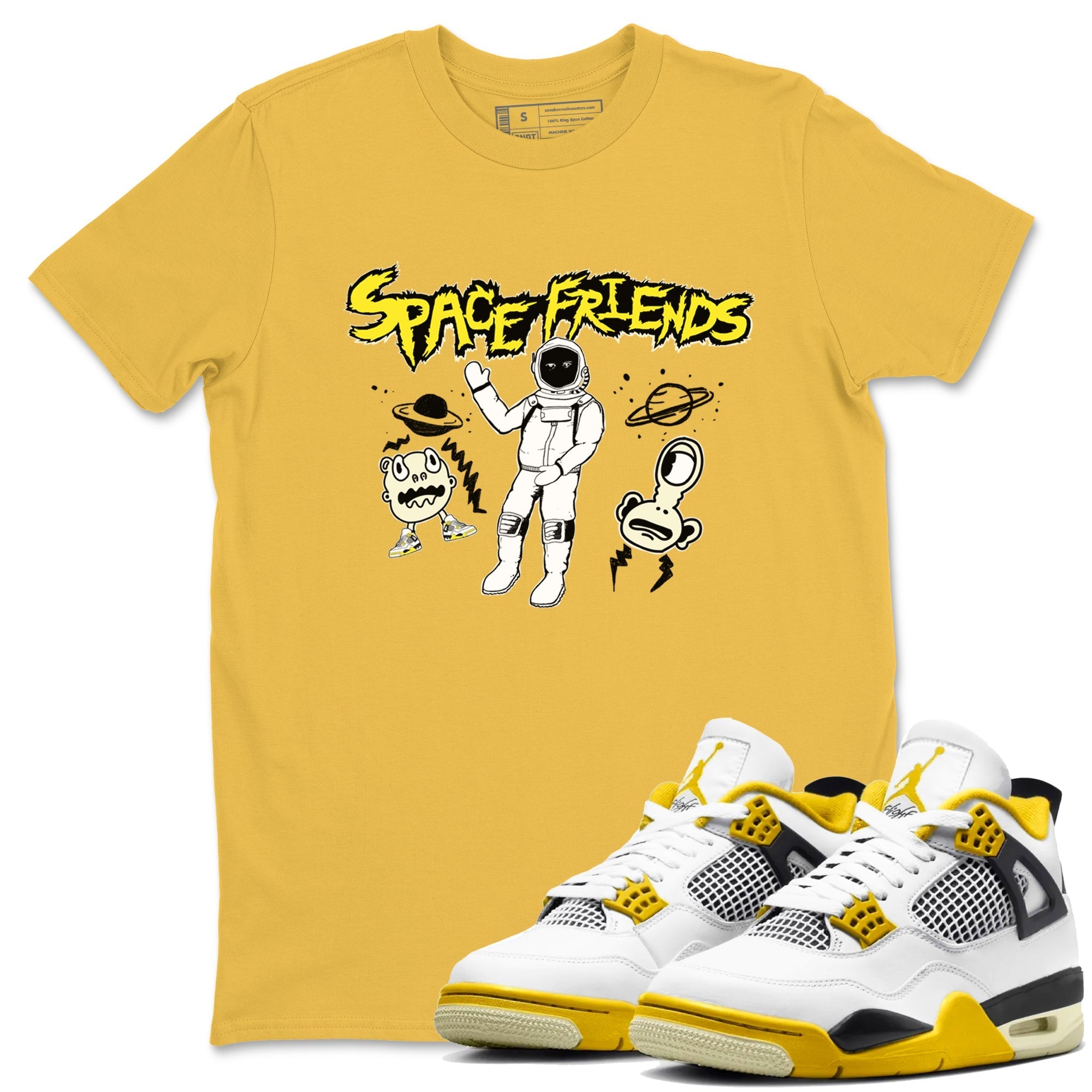 Space Friends snkmatch Tees - Air Jordan 4 Vivid Sulfur