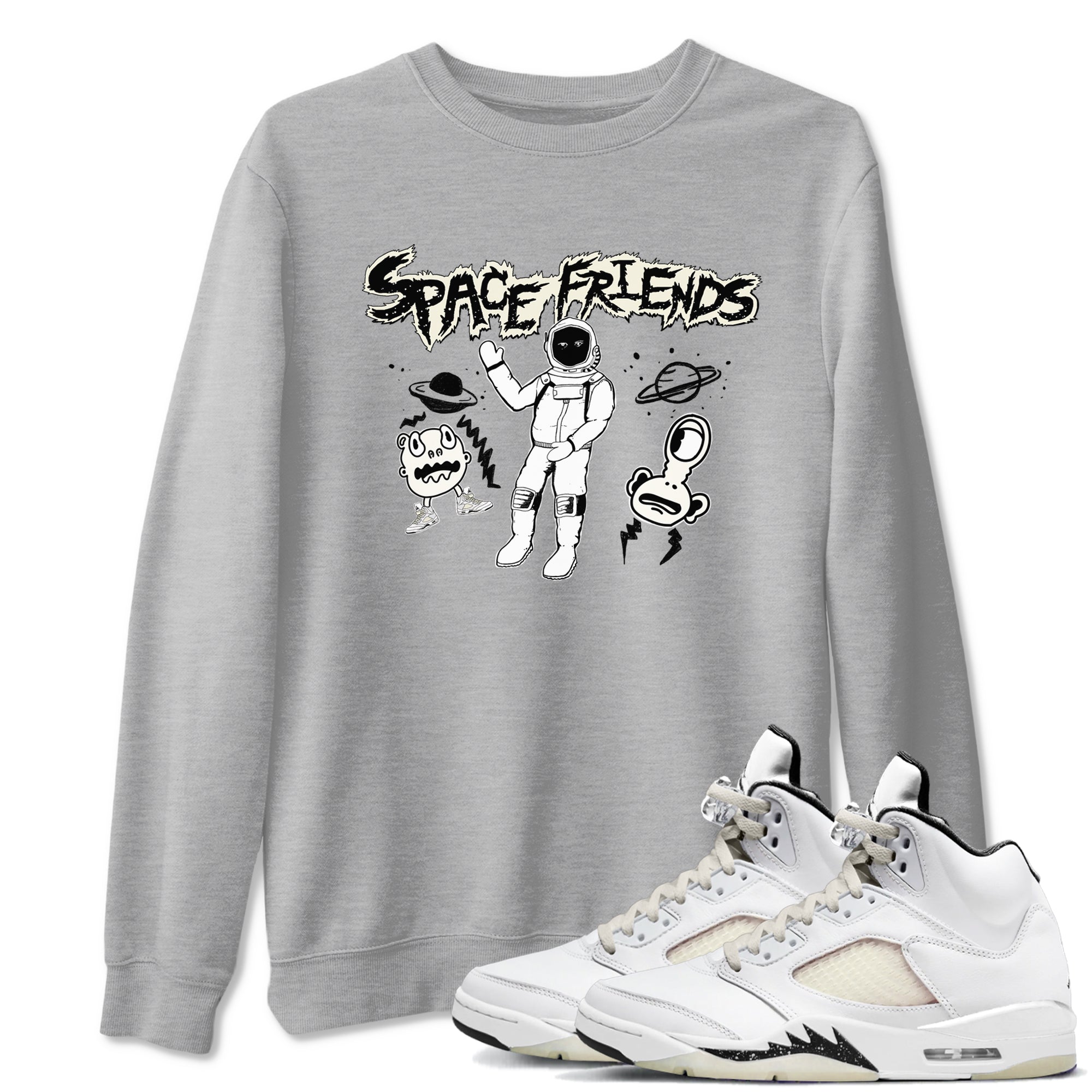 Space Friends snkmatch Tees - Air Jordan 5 Sail