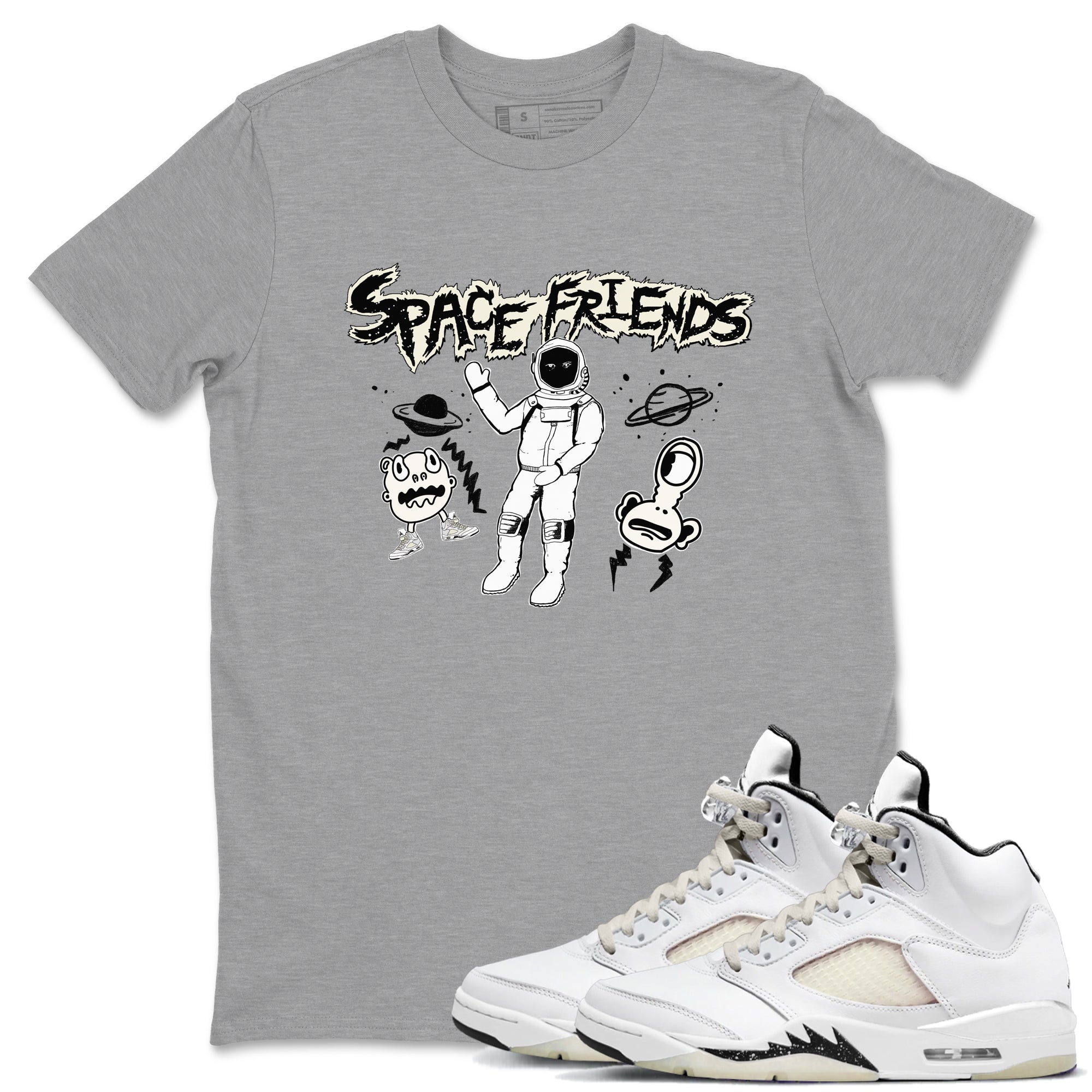 Space Friends snkmatch Tees - Air Jordan 5 Sail