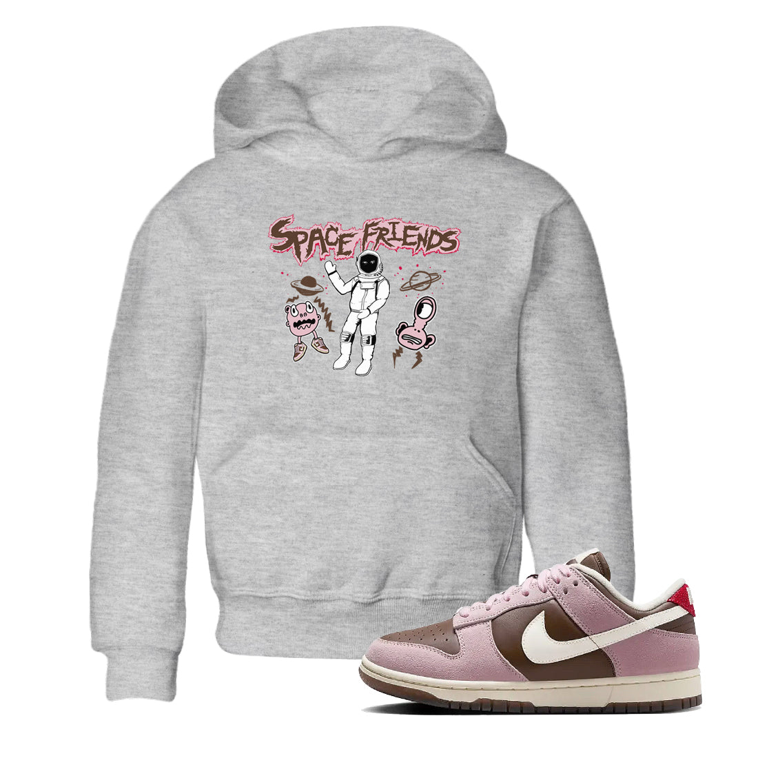 Space Friends snkmatch Tees Kids - Dunk Cacao Wow And Pink Foam