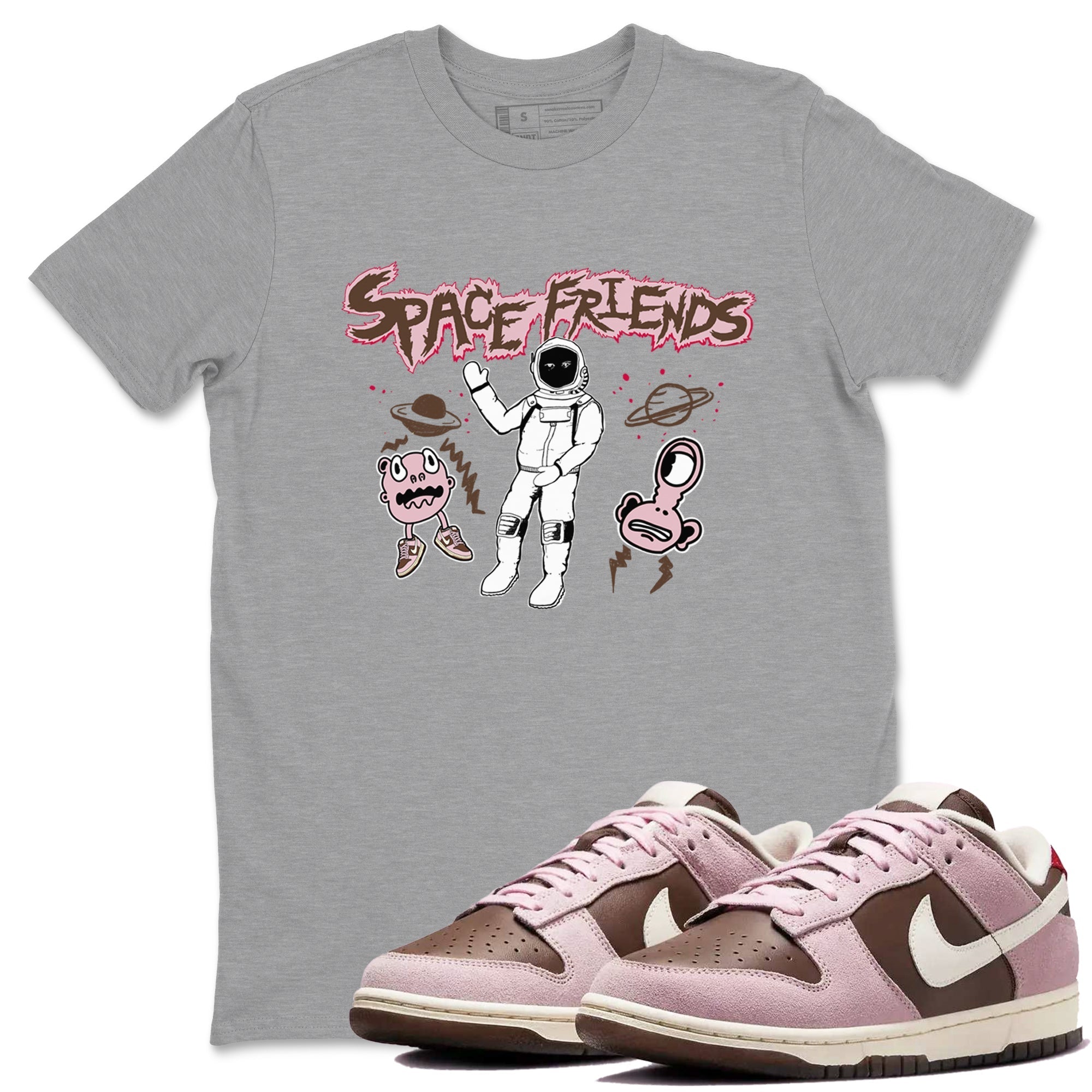 Space Friends snkmatch Tees - Dunk Cacao Wow And Pink Foam