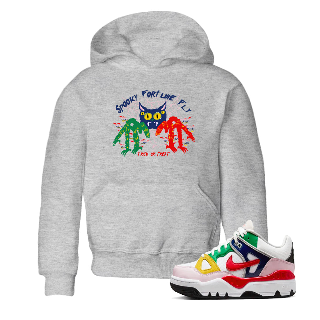 Spooky Fortune Fly snkmatch Tees Kids - Air Force 3 Blue Void and Tour Yellow