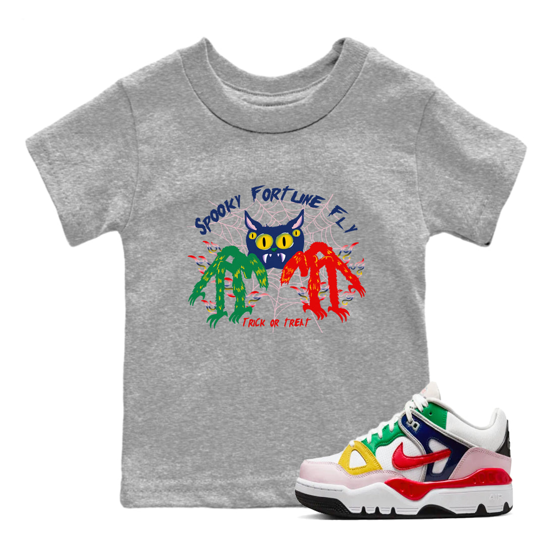 Spooky Fortune Fly snkmatch Tees Kids - Air Force 3 Blue Void and Tour Yellow