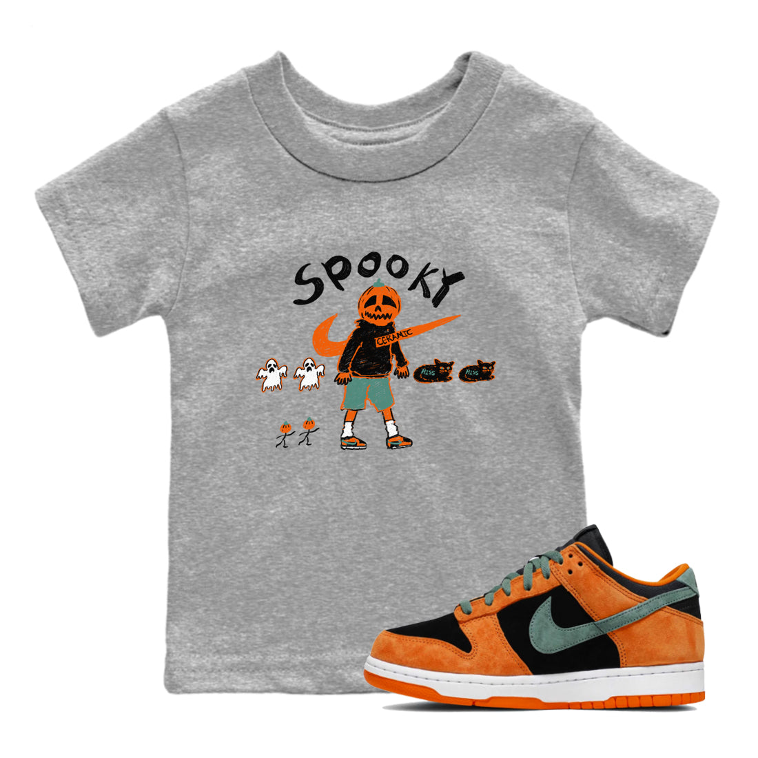 Spooky Pumpkin snkmatch Tees Kids - Dunk Ceramic
