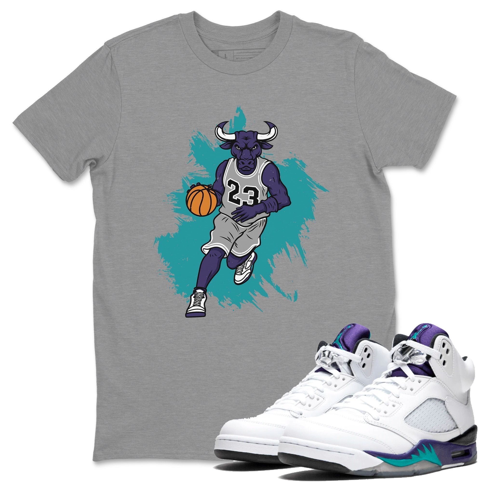 Bull Figure Unisex Tops - Air Jordan 5 Retro Grape