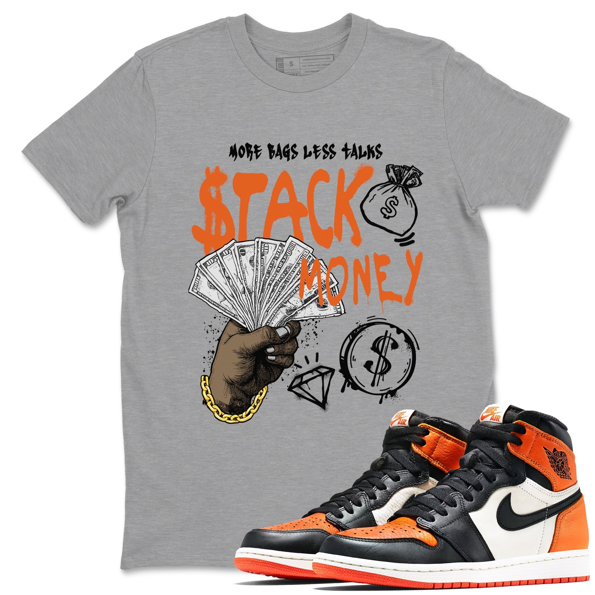 Stack Money snkmatch Tees - Air Jordan 1 Shattered Backboard