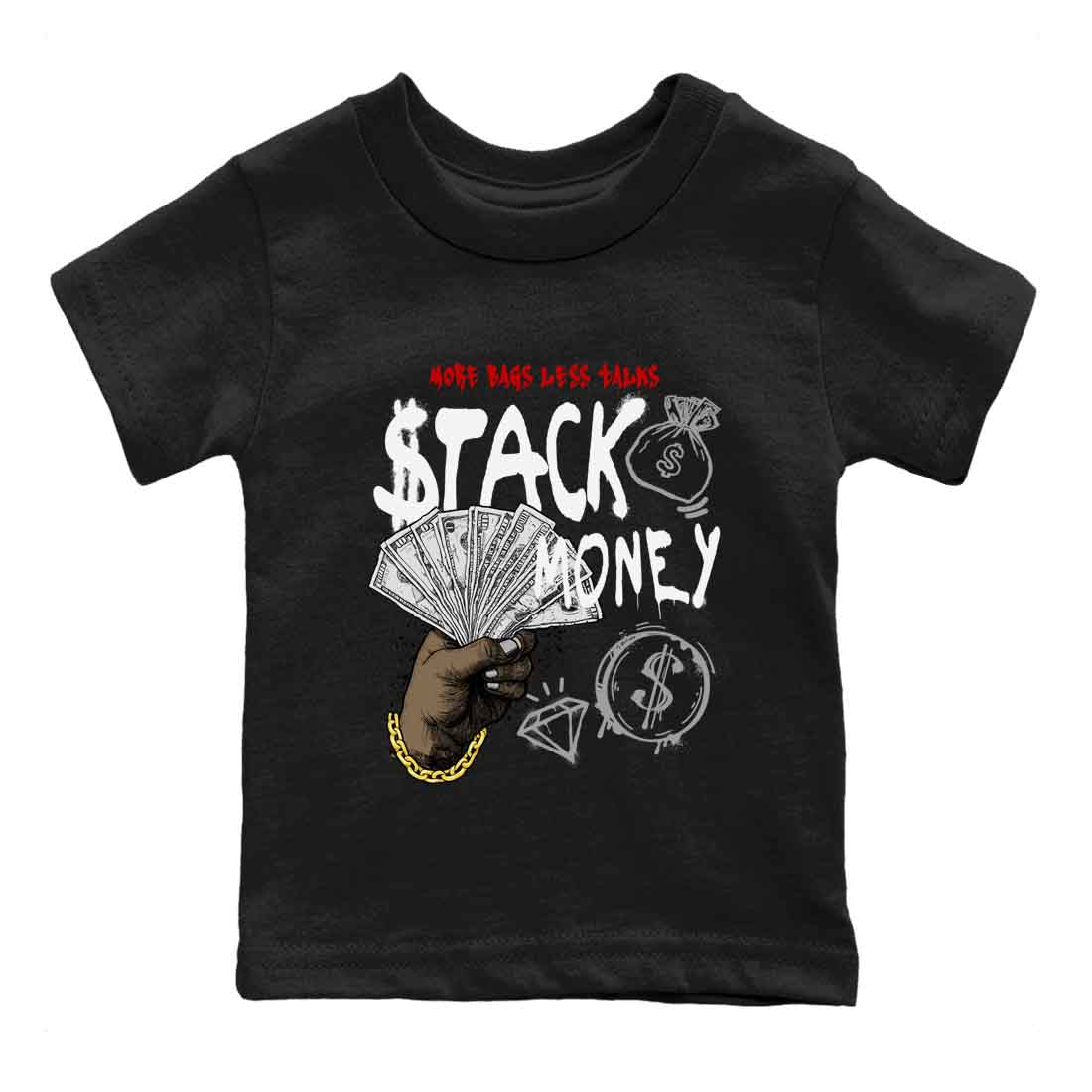 Stack Money snkmatch Tees Kids - Air Jordan 4 White Cement