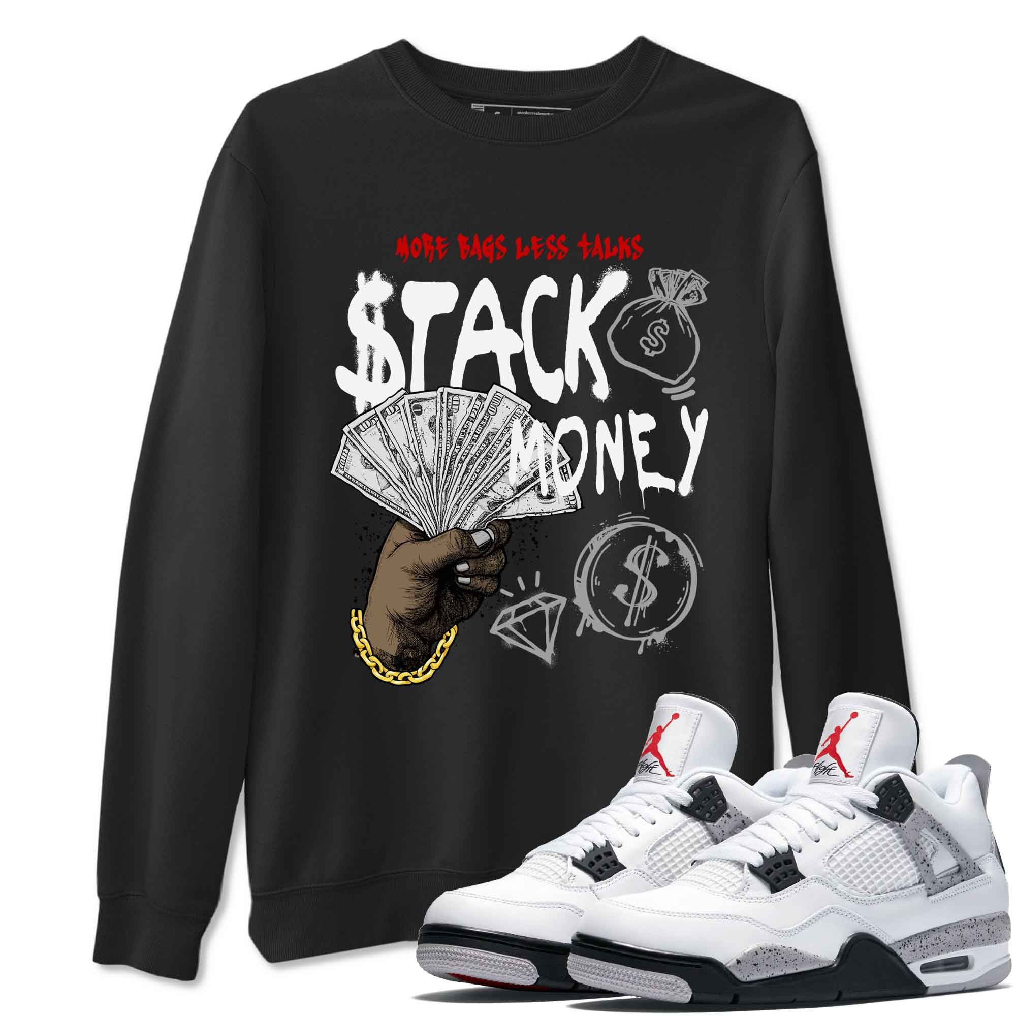 Stack Money snkmatch Tees - Air Jordan 4 White Cement