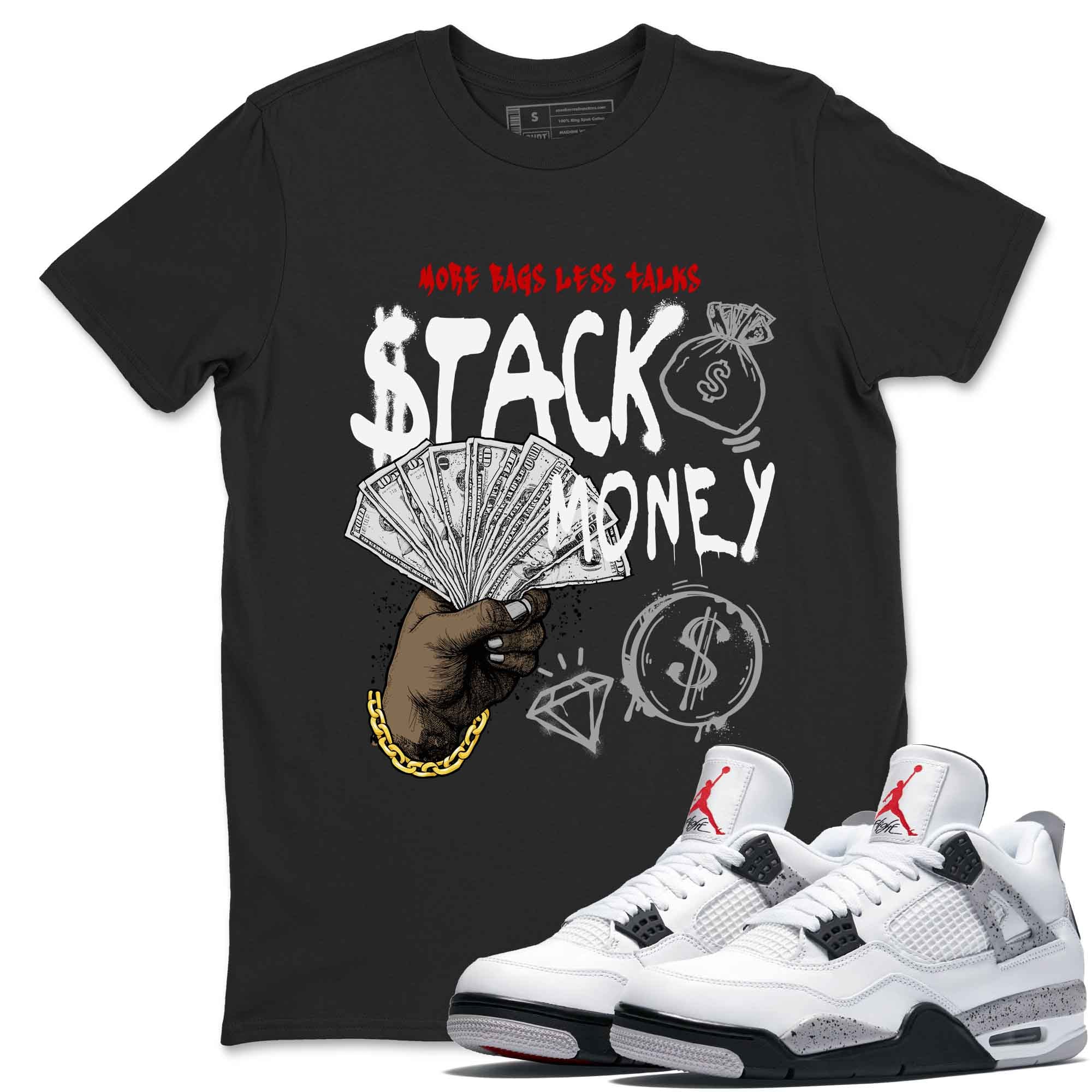 Stack Money snkmatch Tees - Air Jordan 4 White Cement