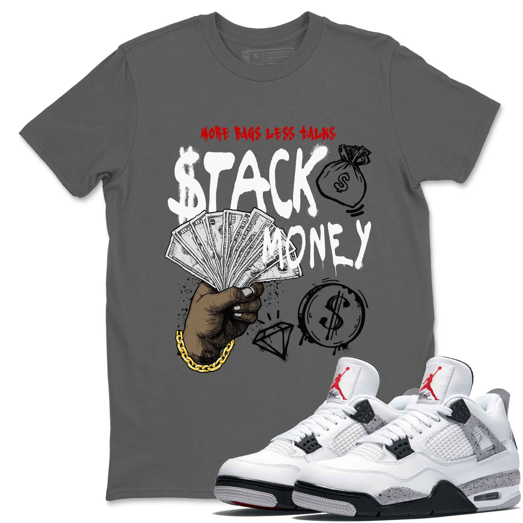 Stack Money snkmatch Tees - Air Jordan 4 White Cement