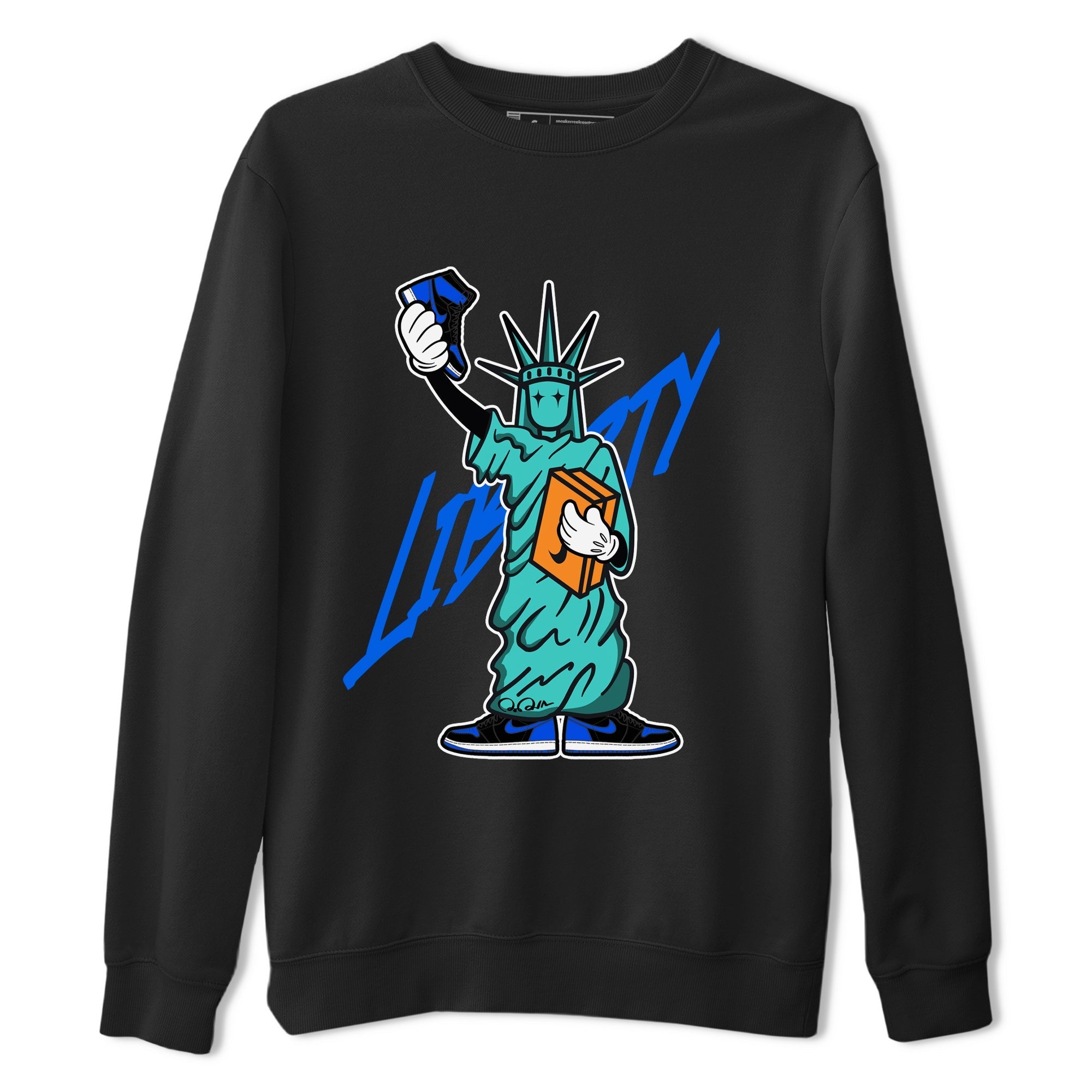 Statue Of Liberty snkmatch Tee - Air Jordan 1 Royal Reimagined
