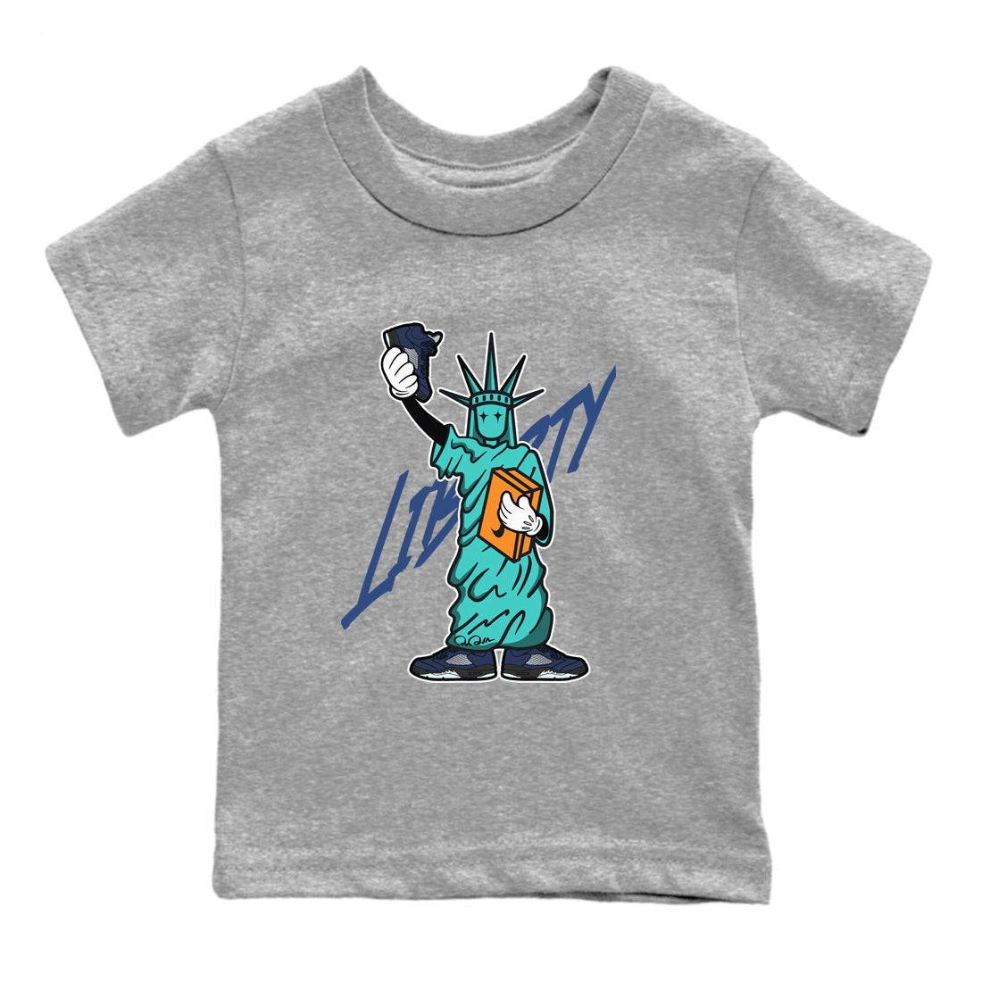 Statue Of Liberty snkmatch Tee Kids - Air Jordan 5 Georgetown