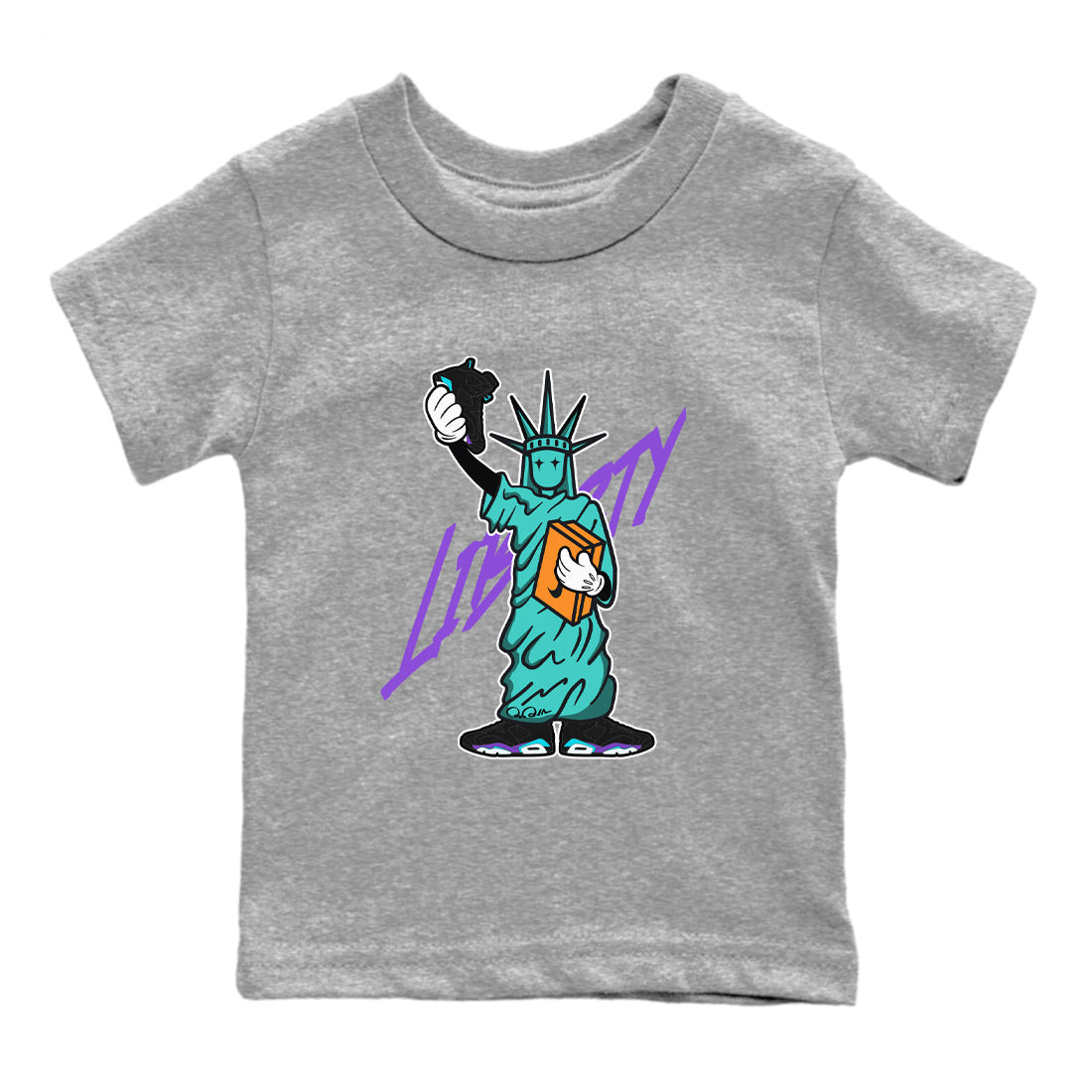 Statue Of Liberty snkmatch Tee Kids - Air Jordan 6 Aqua