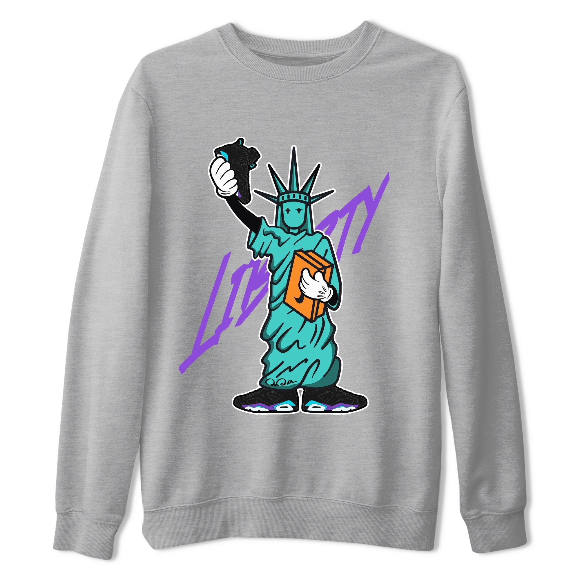 Statue Of Liberty snkmatch Tee - Air Jordan 6 Aqua