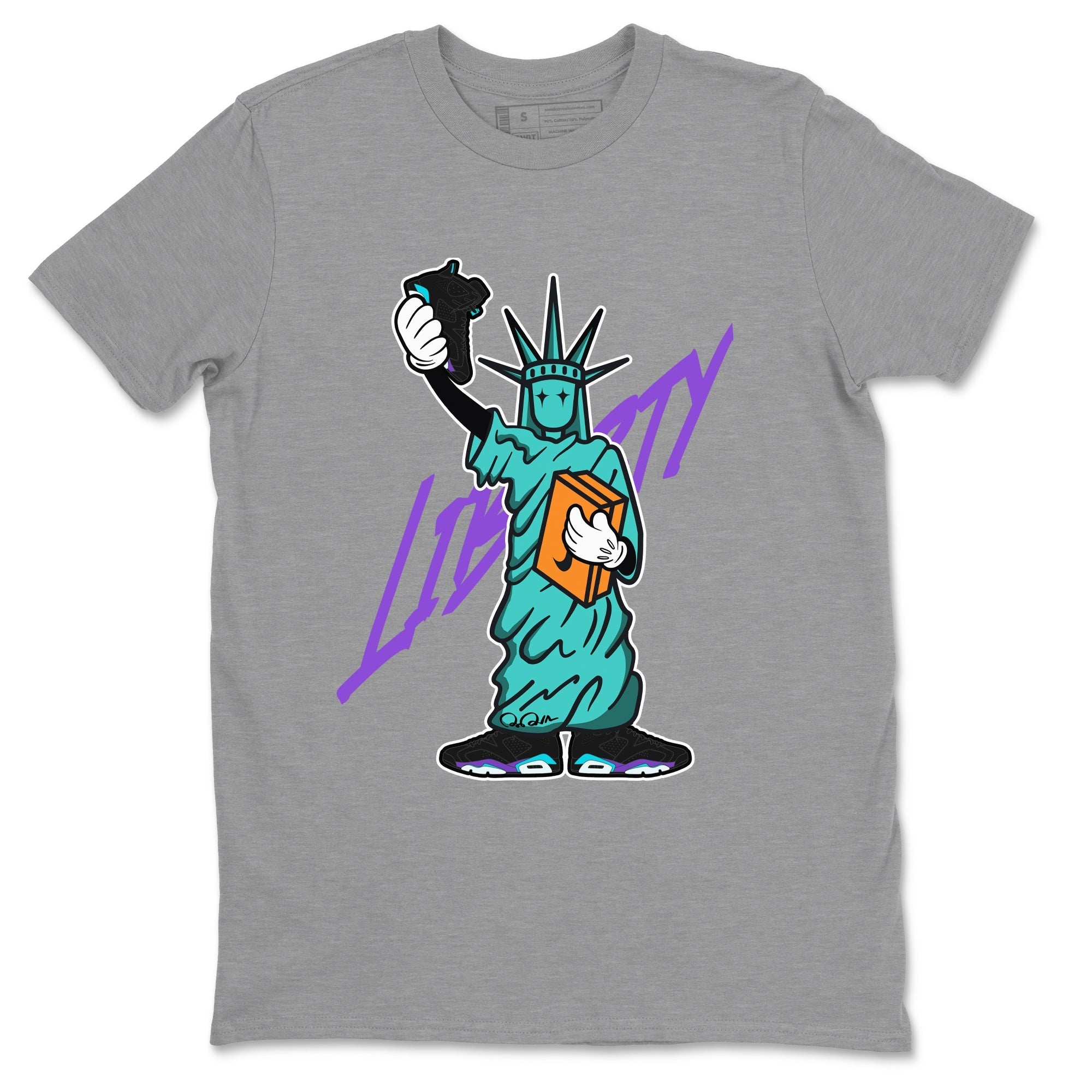 Statue Of Liberty snkmatch Tee - Air Jordan 6 Aqua