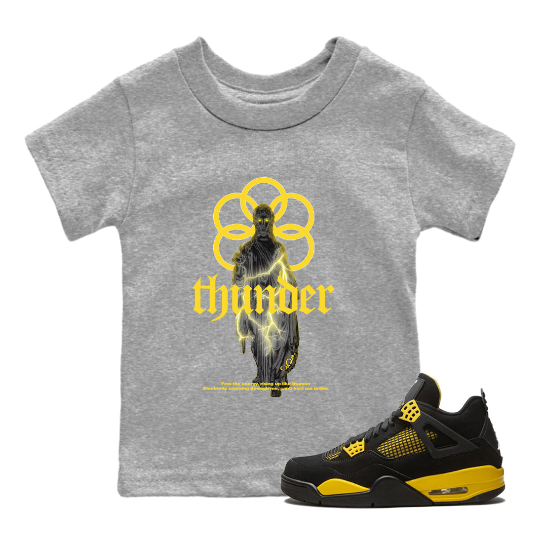 Statue Woman Kids Tops - Air Jordan 4 Thunder