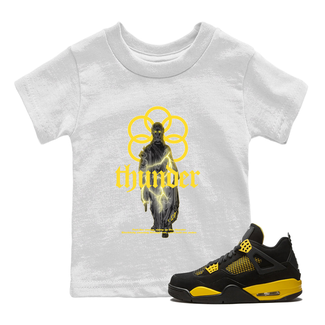 Statue Woman Kids Tops - Air Jordan 4 Thunder